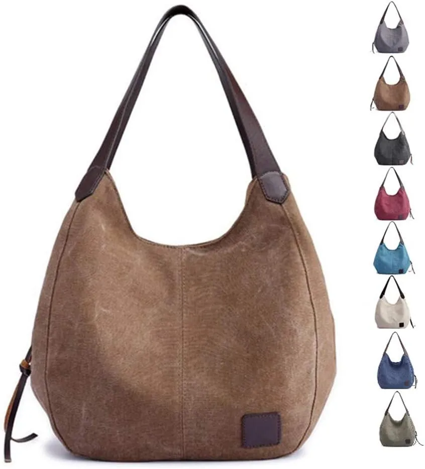 Canvas Hobo Bag Tote Handbag Shopping Shoulder Bag