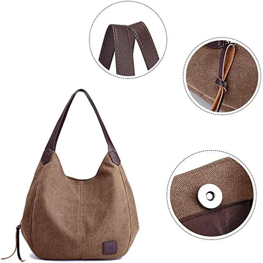 Canvas Hobo Bag Tote Handbag Shopping Shoulder Bag