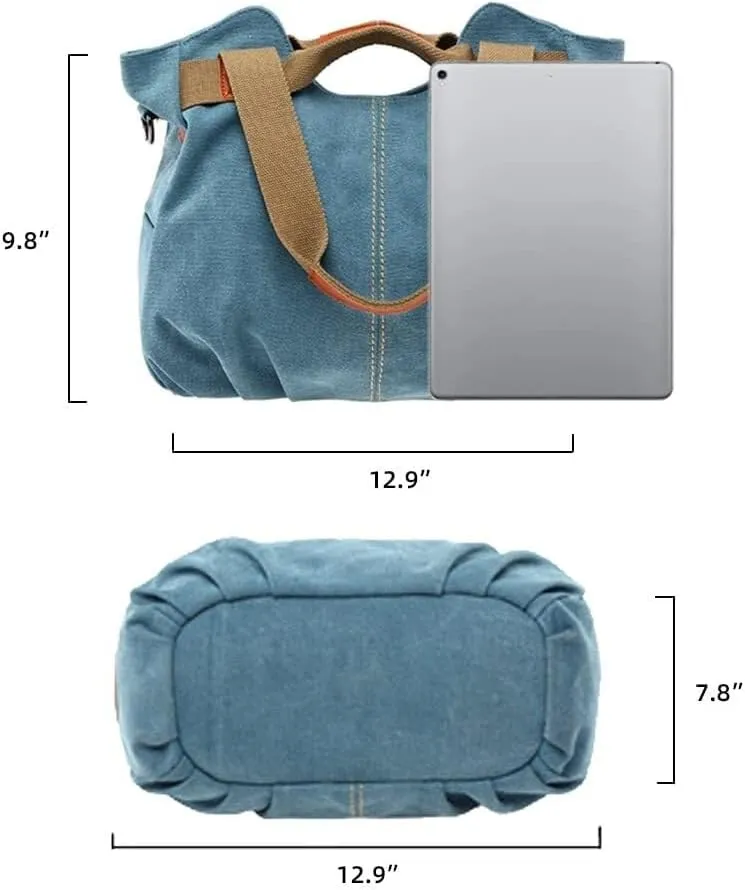 Canvas Hobo Shoulder Purse Retro Large Capacity Handbags Tote Handbag for Women