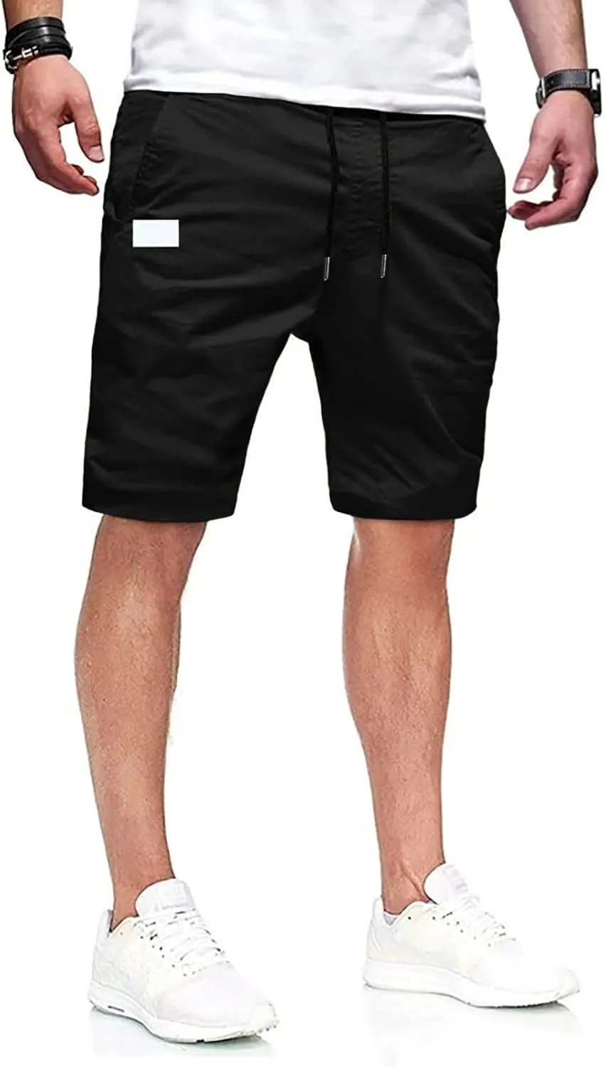 Cargo Shorts for Men, Mens Casual Shorts Cotton Drawstring Summer Beach Stretch Twill Chino Athletic Golf Gym Shorts