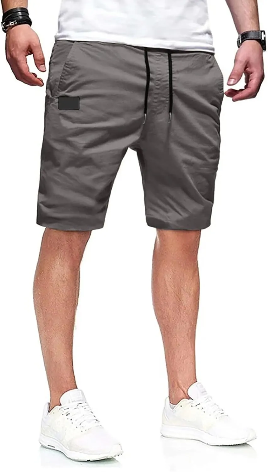 Cargo Shorts for Men, Mens Casual Shorts Cotton Drawstring Summer Beach Stretch Twill Chino Athletic Golf Gym Shorts