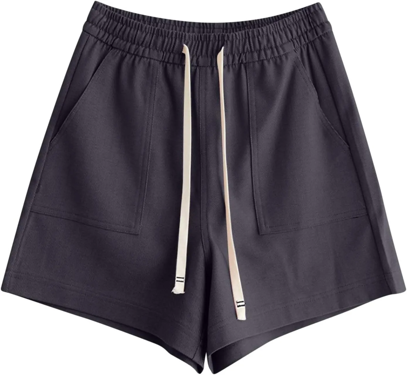 Casual Linen Shorts for Women High Elastic Waisted Shorts Summer Pull On Drawstring Short Beach Loose Fit Shorts