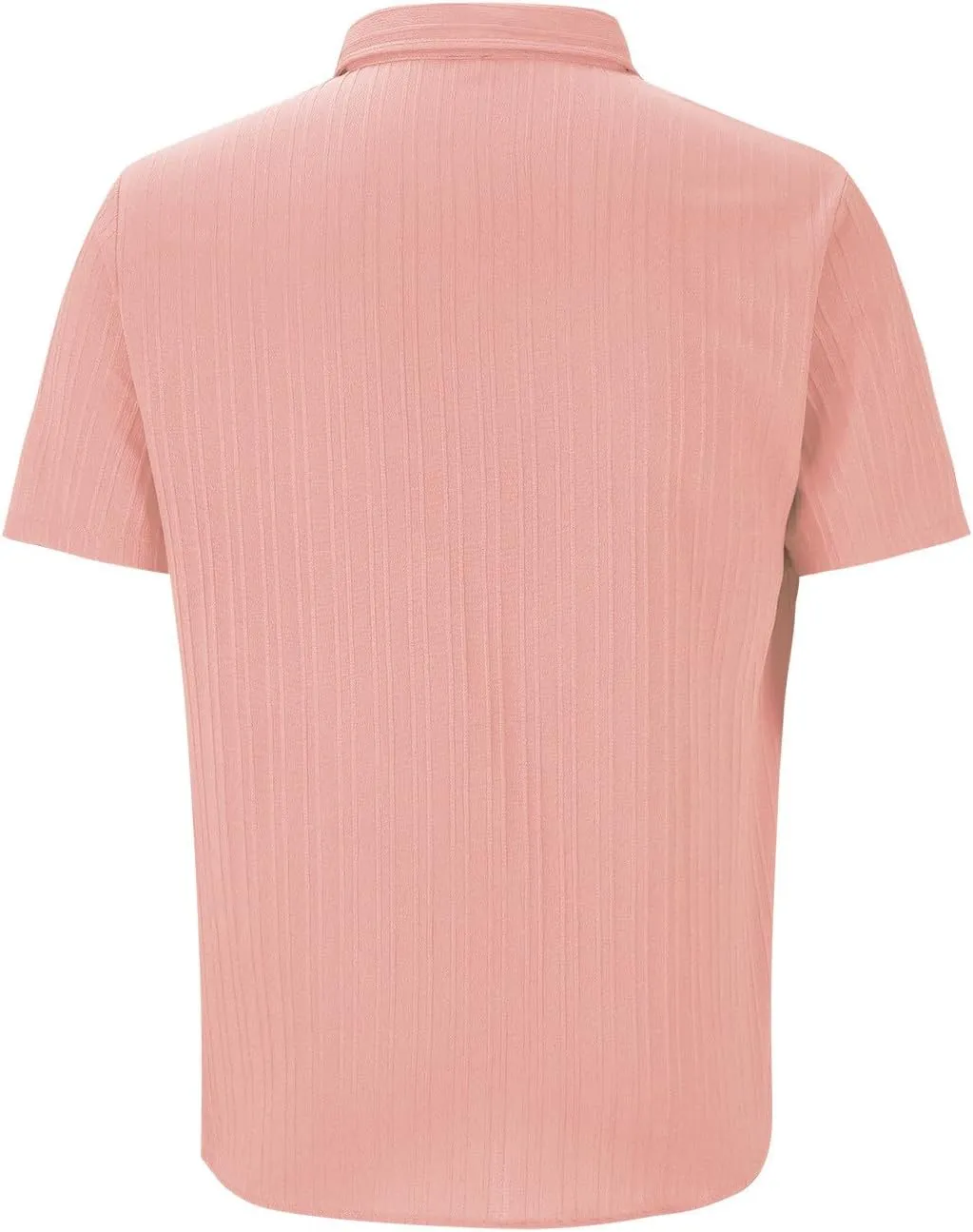 Casual Shirts for Men Summer Loose Fashion Button Down Shirts Vacation Solid Pleated Lapel Short Sleeve Top Clothes