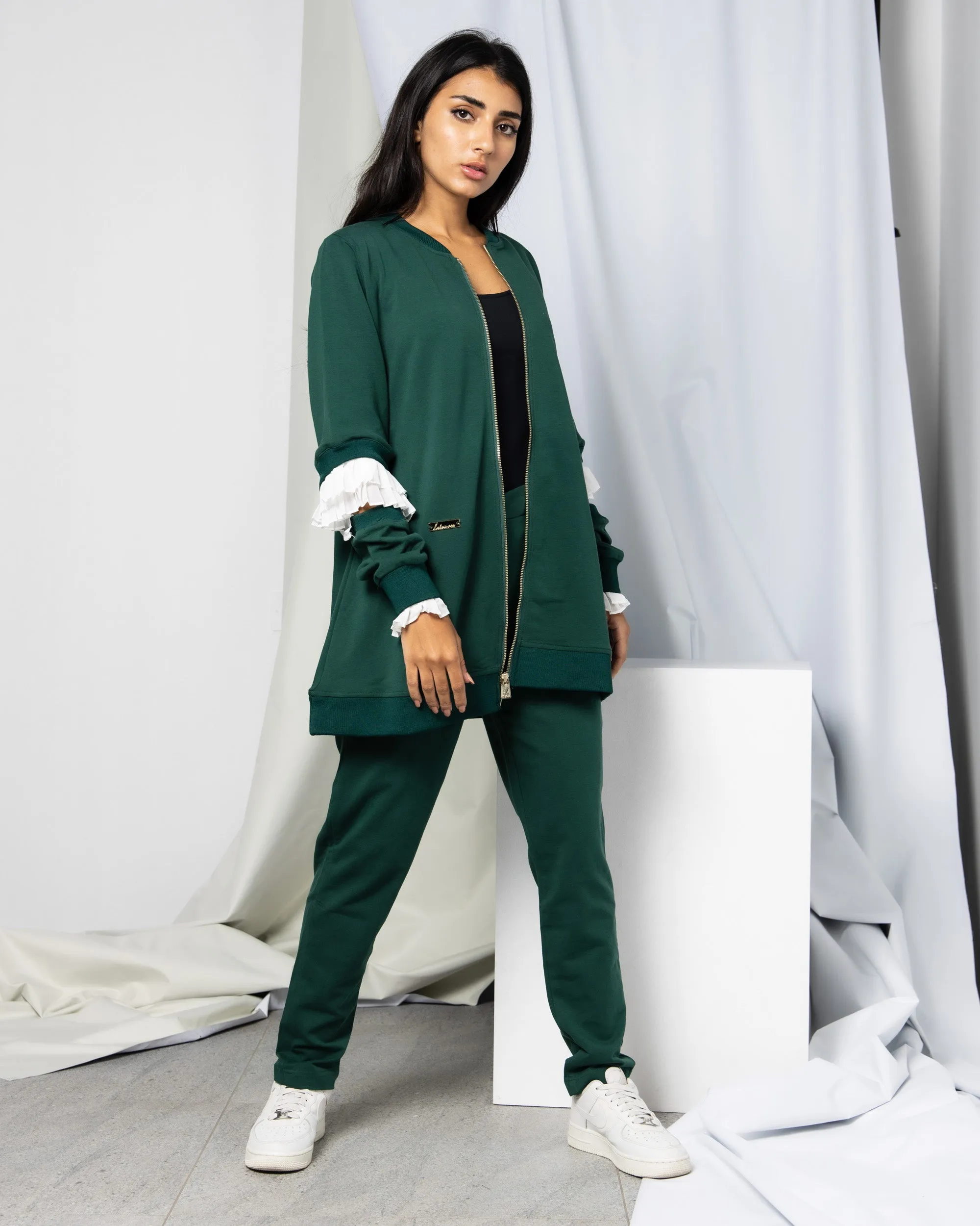 CHIFFON RUFFLES SLEEVES ACTIVEWEAR 1124 - ملابس رياضية