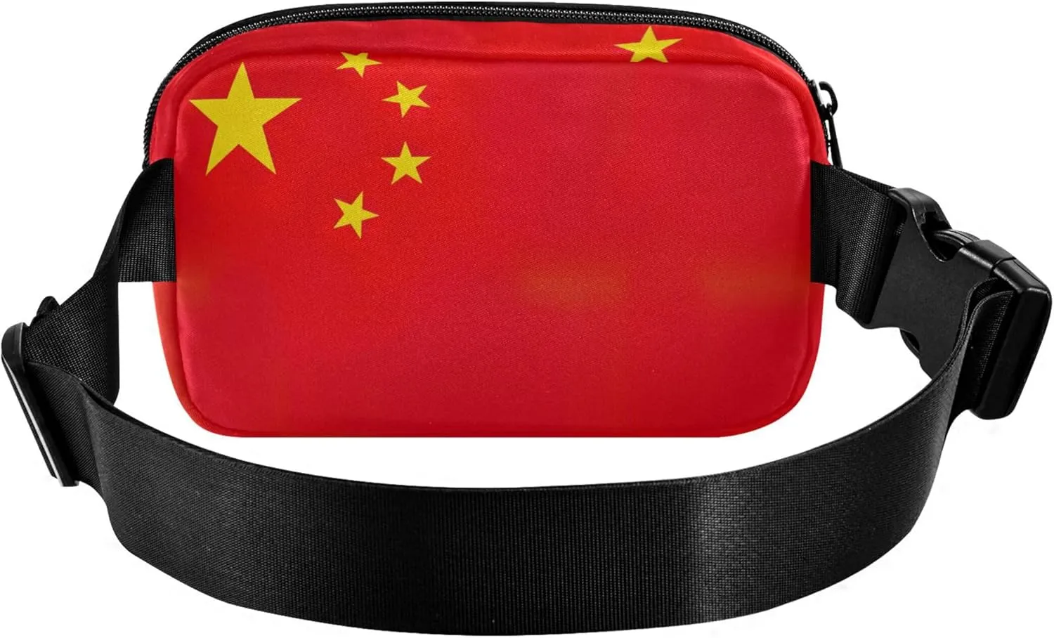 Chinese Five Starred Red Flag Waterproof Womens Fanny Pack Belt Bags Hip Pack Bright Color Crossbody Waist Pack