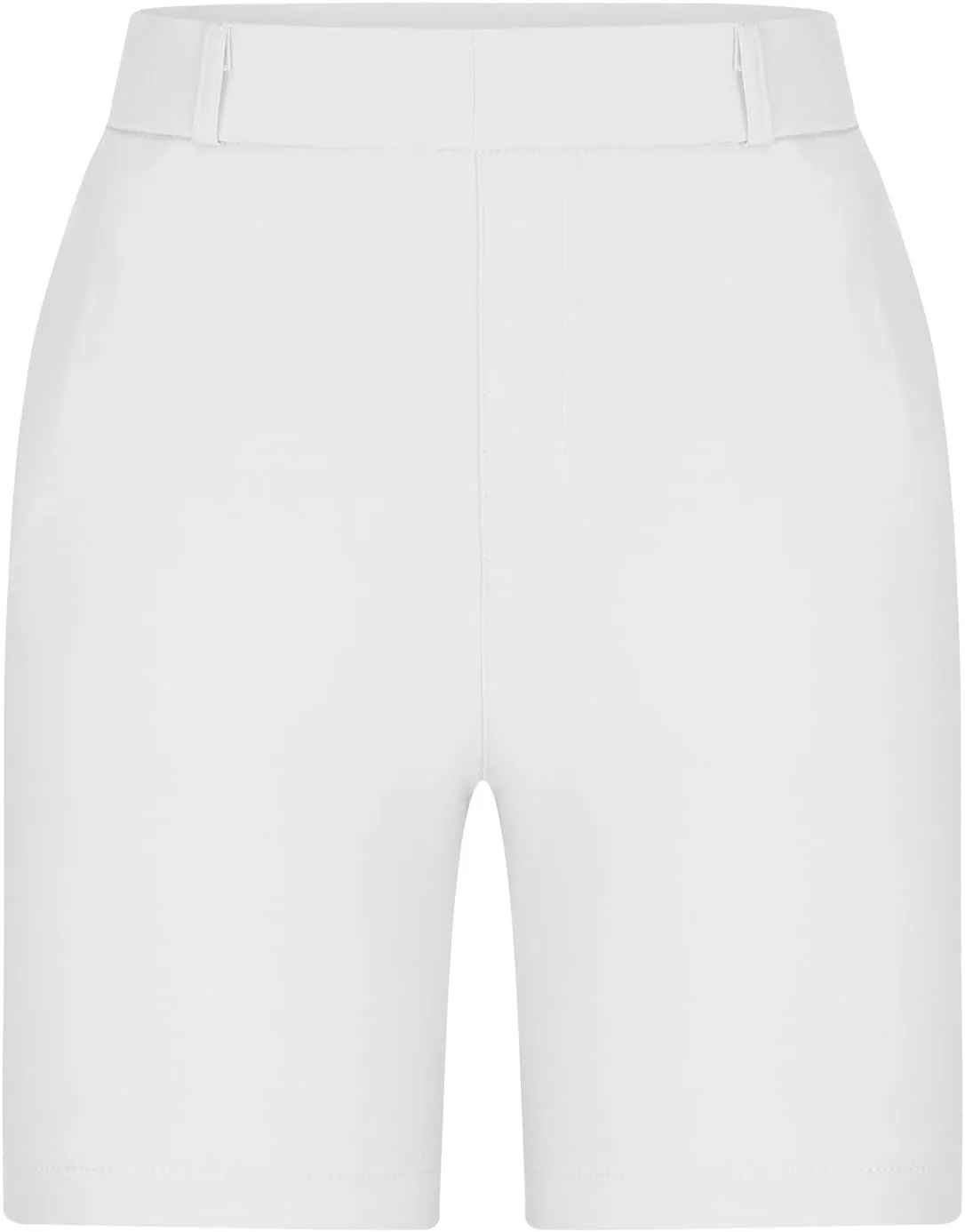 Chino Shorts for Women Comfy Casual Slim Fit Pull On Knee Length Shorts Solid Lounge Bermuda Shorts with Pockets