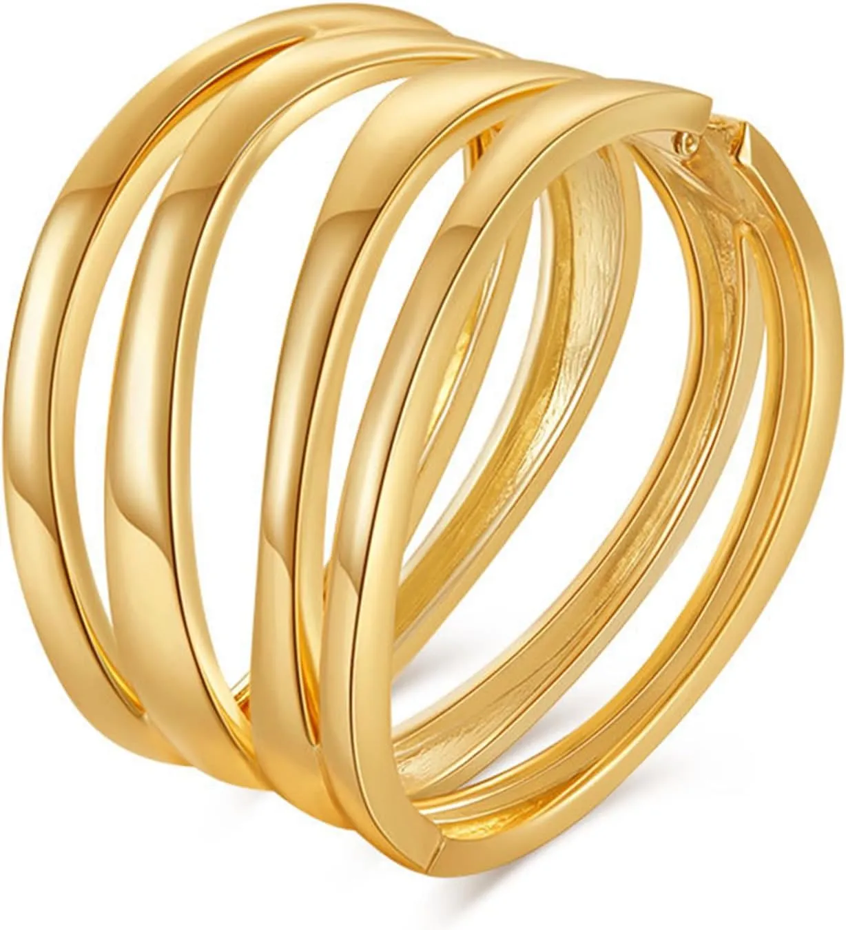 Chunky Bangle Bracelets for Women Cute Gold Thick Wide Cuff Arm Bangle Bracelets Vintage Jewelry Twisted Wrist Cuff Non-Tarnish for Granddaughter Birthday Mothers Day Gifts