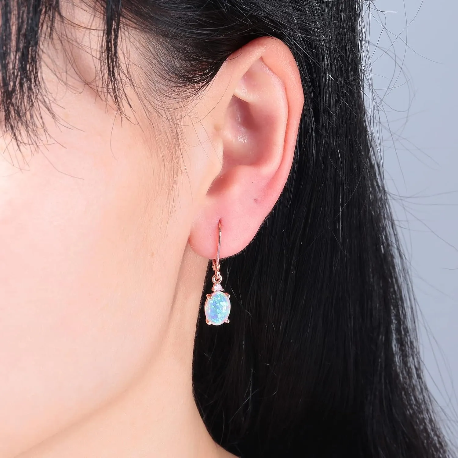 CiNily Opal Dangle Earrings for Women Trendy 14k Gold Plated Drop Dangle Earrings Created Fire Opal Drop Earrings Hypoallergenic Birthstone CZ Earrings Jewelry Gifts for Men Teen Girls