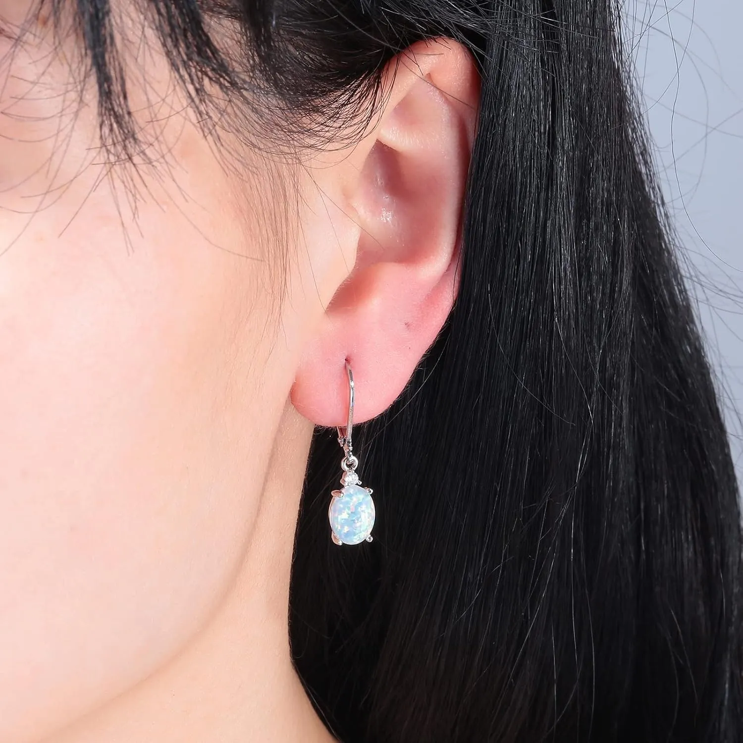 CiNily Opal Dangle Earrings for Women Trendy 14k Gold Plated Drop Dangle Earrings Created Fire Opal Drop Earrings Hypoallergenic Birthstone CZ Earrings Jewelry Gifts for Men Teen Girls