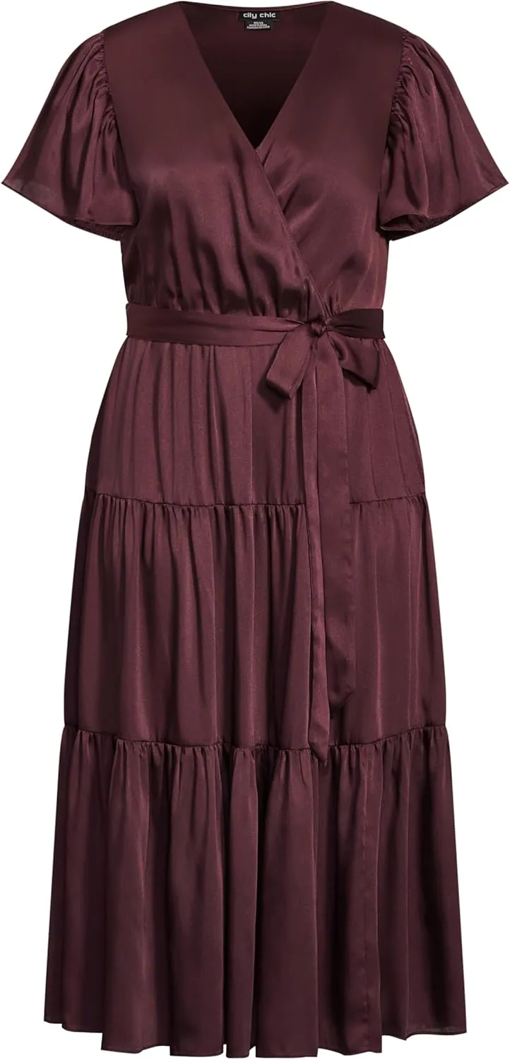 City Chic Women's Plus Size Dress - Tiered Sweetness Midi