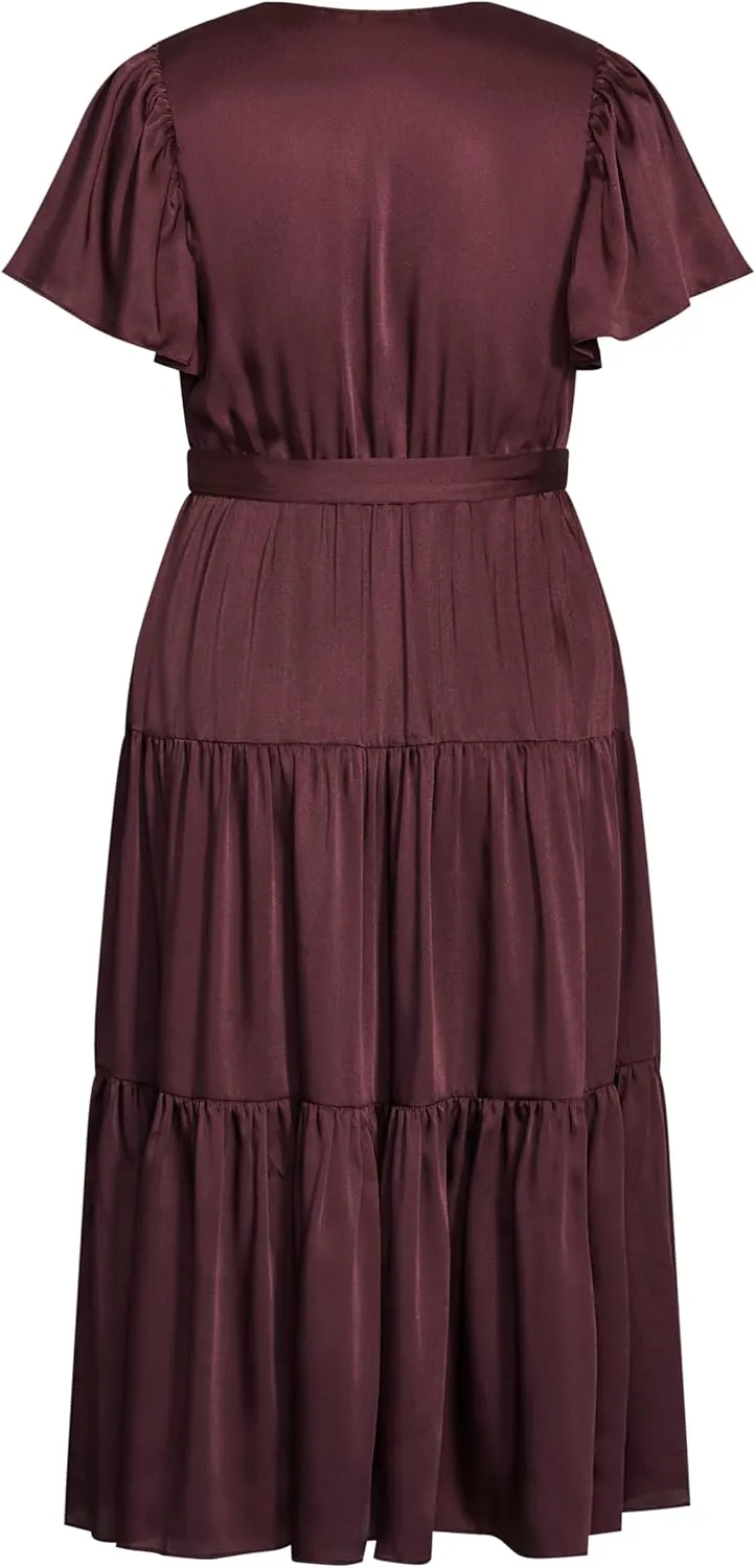 City Chic Women's Plus Size Dress - Tiered Sweetness Midi