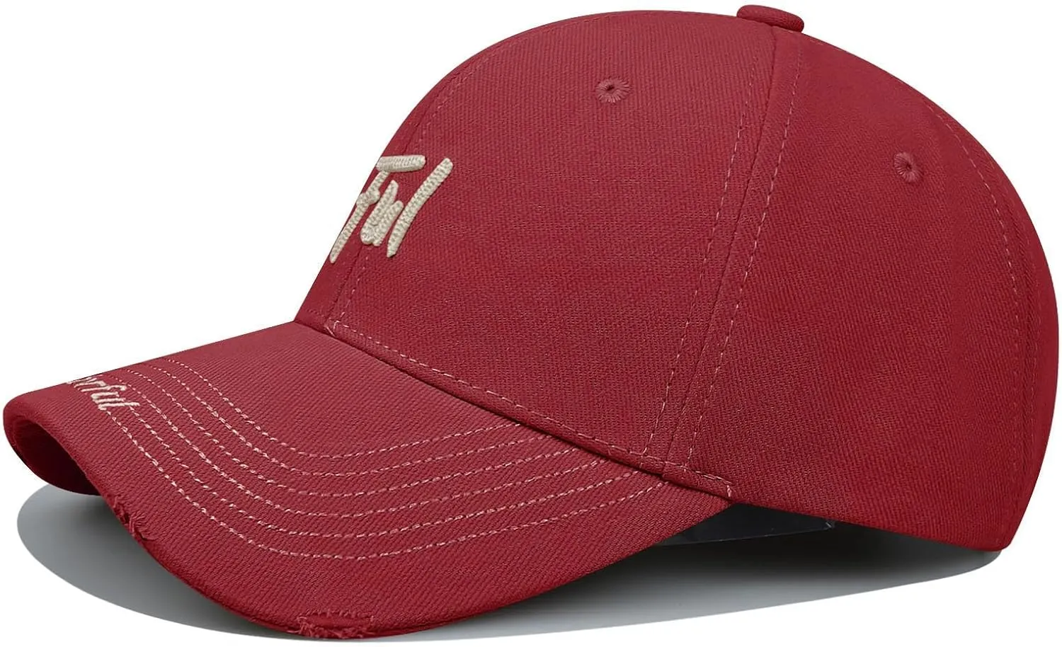 CLAPE Structured Baseball Cap Distressed Cotton Dad Hat Vintage Trucker Hat Curved Brim Snapback Hat Embroidery Ball Caps