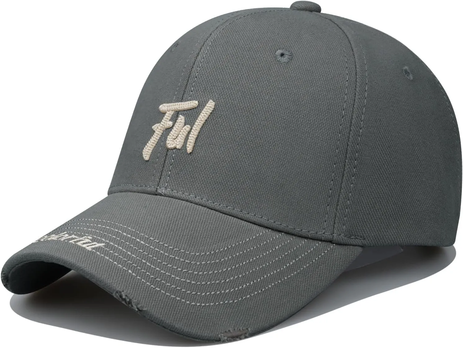 CLAPE Structured Baseball Cap Distressed Cotton Dad Hat Vintage Trucker Hat Curved Brim Snapback Hat Embroidery Ball Caps