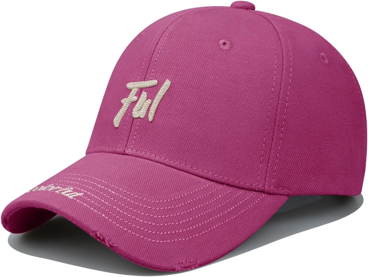 CLAPE Structured Baseball Cap Distressed Cotton Dad Hat Vintage Trucker Hat Curved Brim Snapback Hat Embroidery Ball Caps