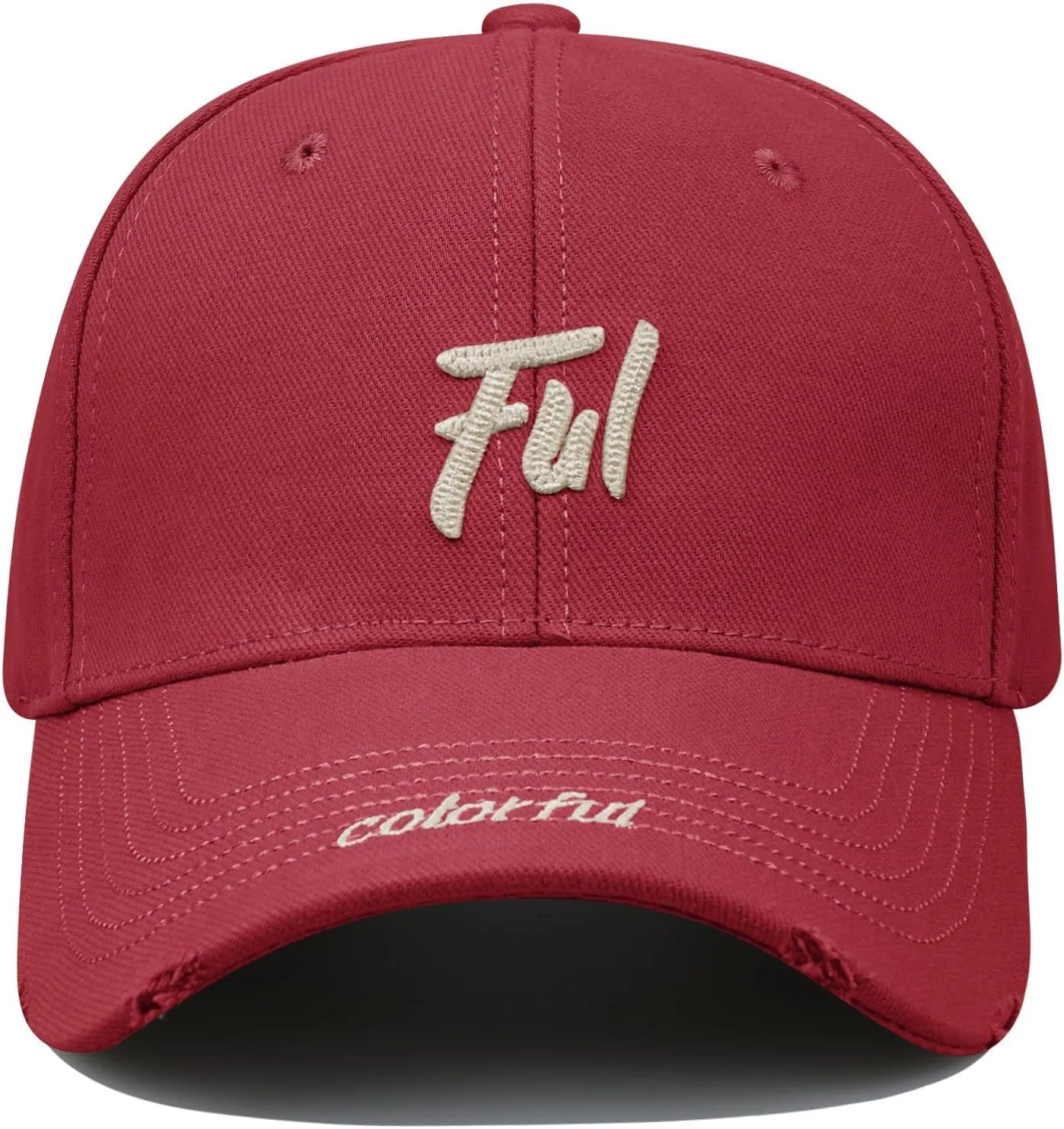 CLAPE Structured Baseball Cap Distressed Cotton Dad Hat Vintage Trucker Hat Curved Brim Snapback Hat Embroidery Ball Caps
