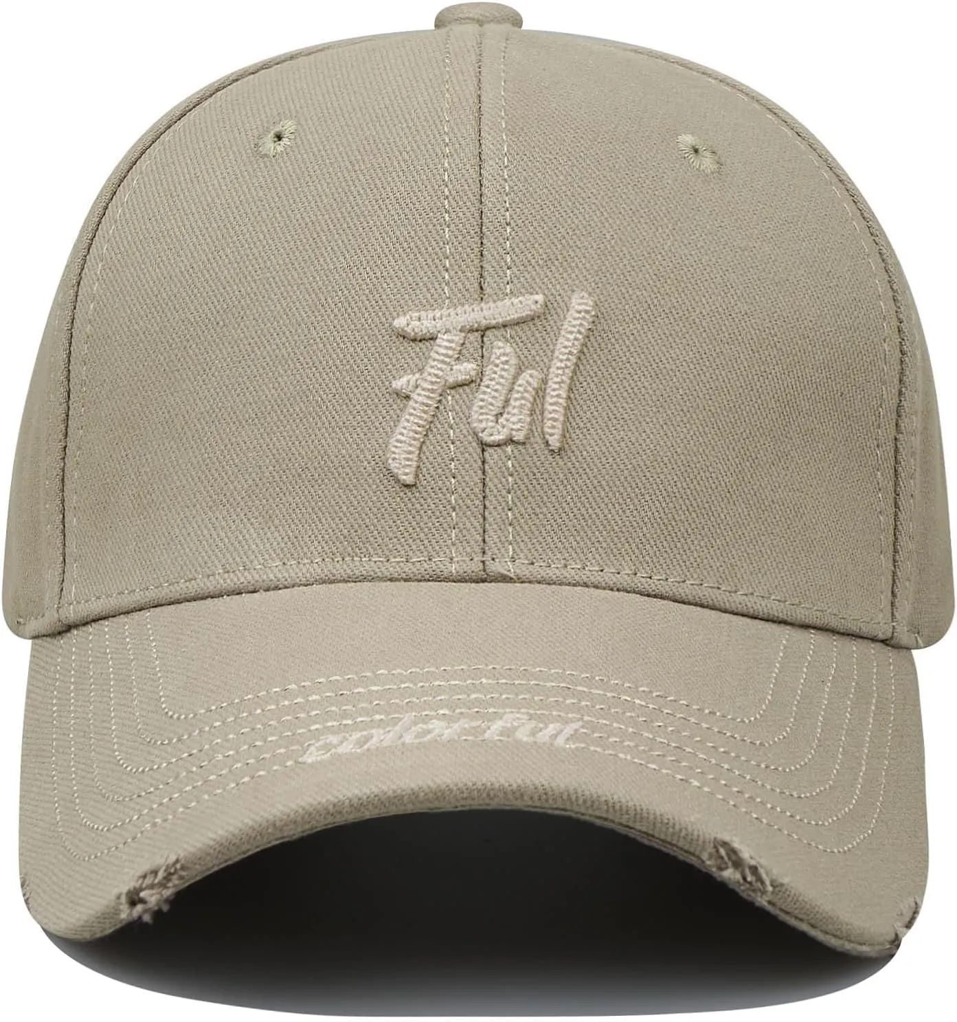 CLAPE Structured Baseball Cap Distressed Cotton Dad Hat Vintage Trucker Hat Curved Brim Snapback Hat Embroidery Ball Caps