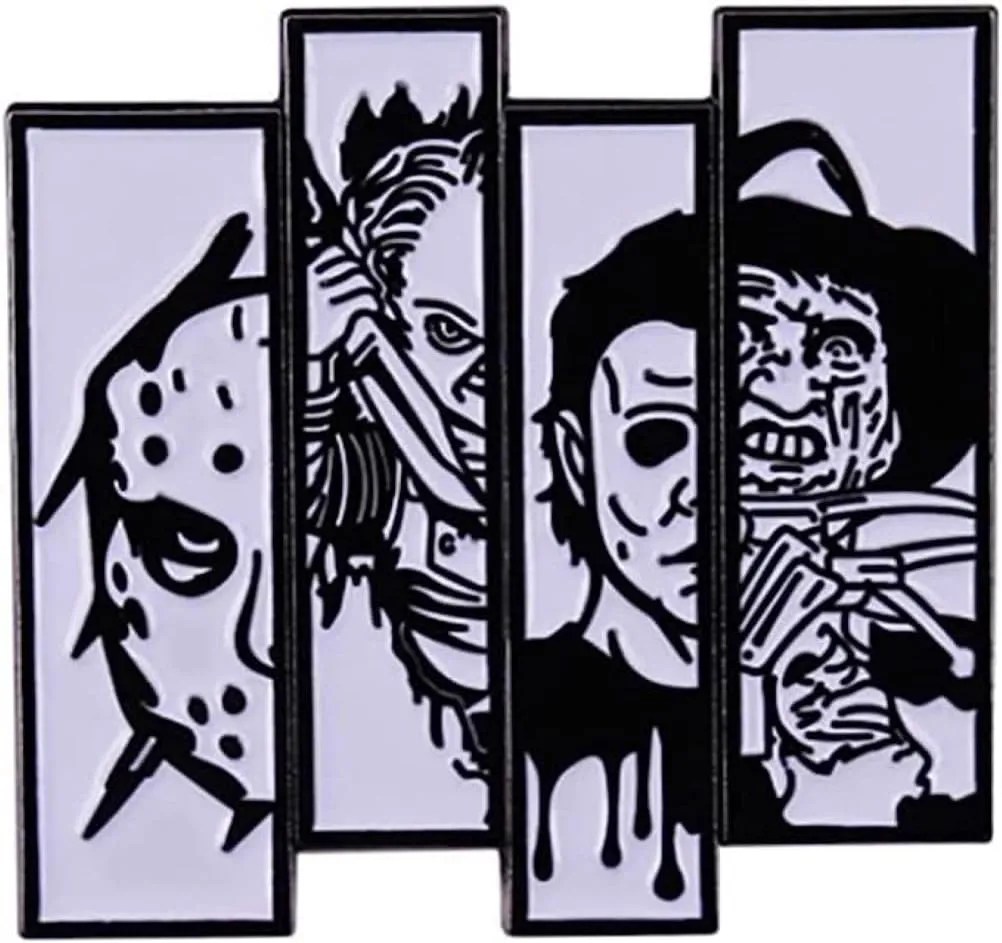 Classic Horror Movie Characters Faces Metal Enamel Pin