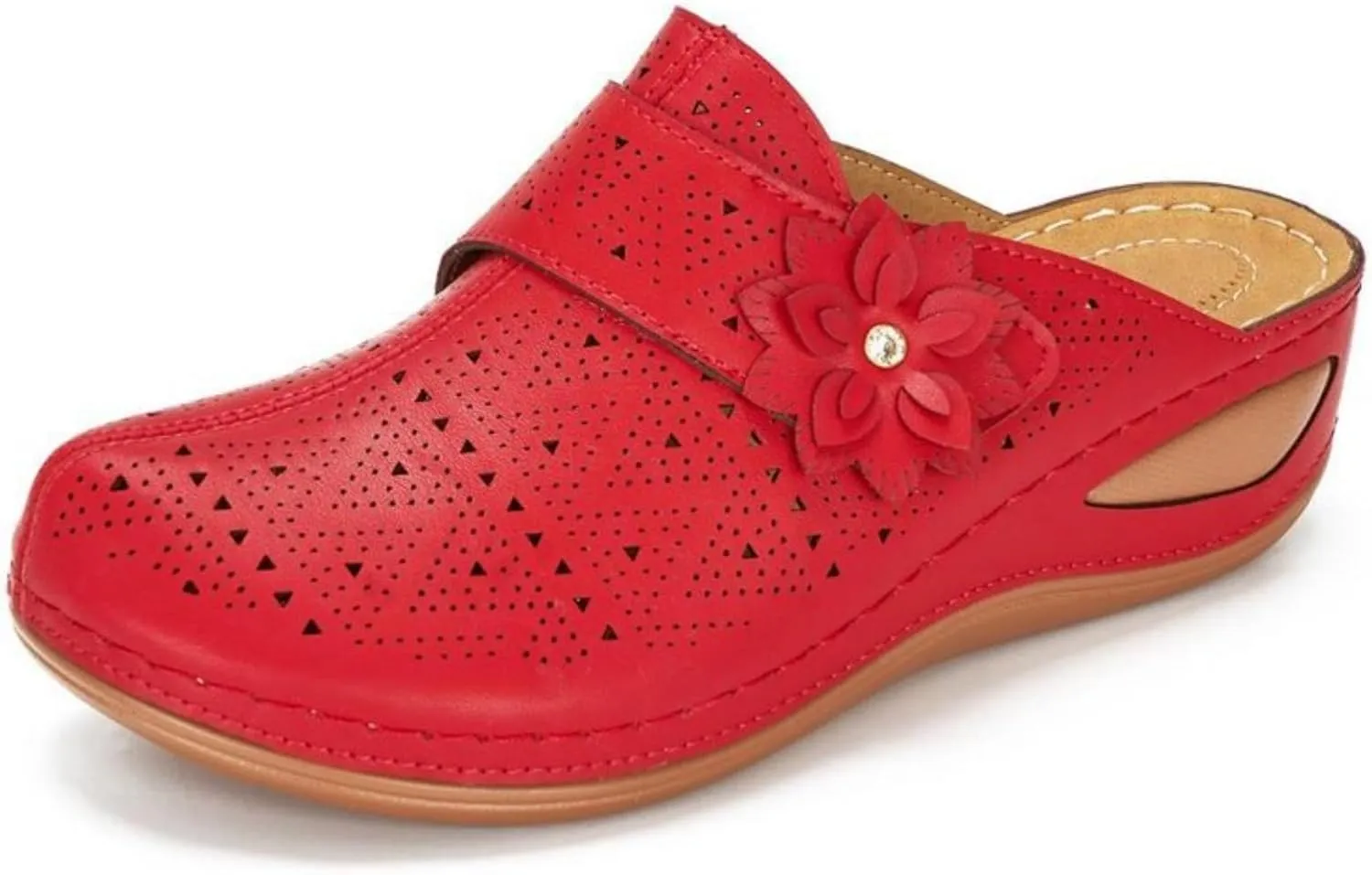 Clogs for Women Mules Shoes Hollow Out Slip On Platform Wedge Sandals Comfortable Open Toe Dressy Sandals Arch Support Closed Toe Sandal Outdoor Beach Slippers Breathable Shoes