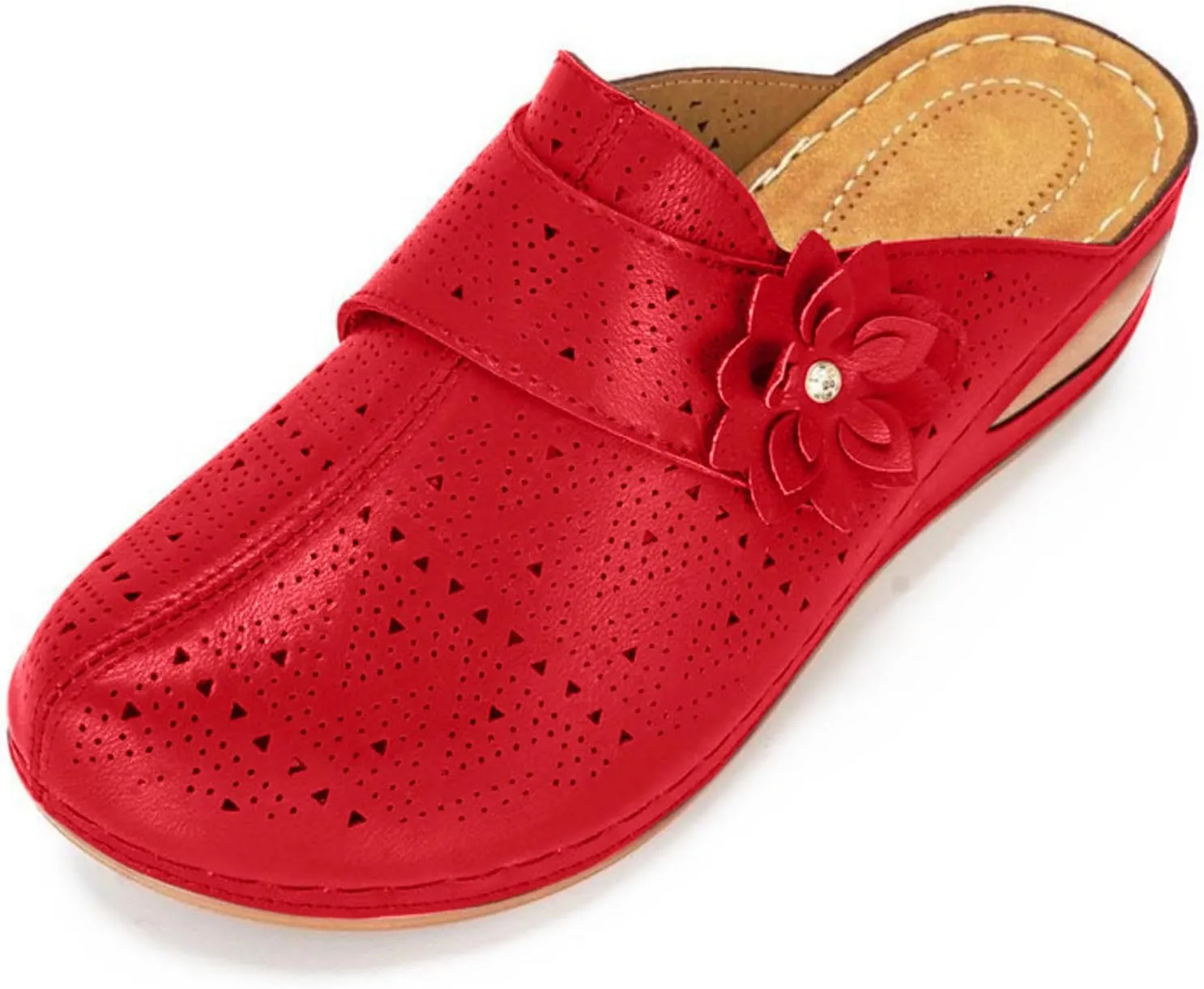 Clogs for Women Mules Shoes Hollow Out Slip On Platform Wedge Sandals Comfortable Open Toe Dressy Sandals Arch Support Closed Toe Sandal Outdoor Beach Slippers Breathable Shoes