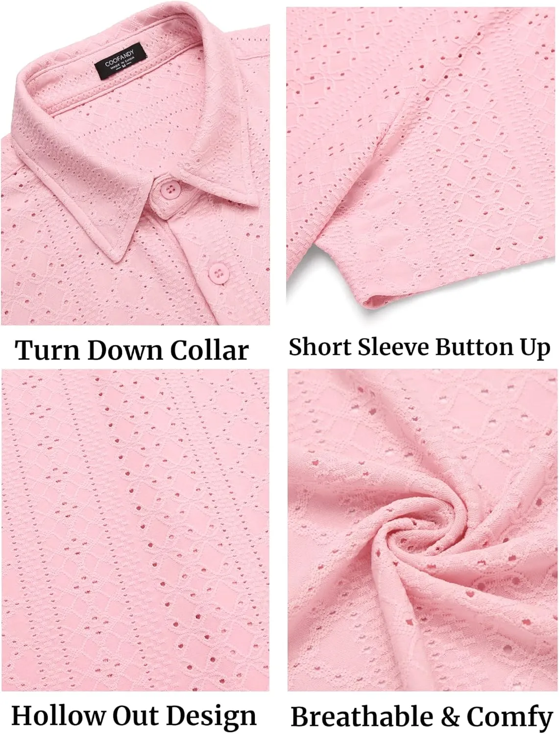 COOFANDY Mens Button Down Beach Shirt Short Sleeve Casual Vacation Shirts Summer Tropical Shirts Tops