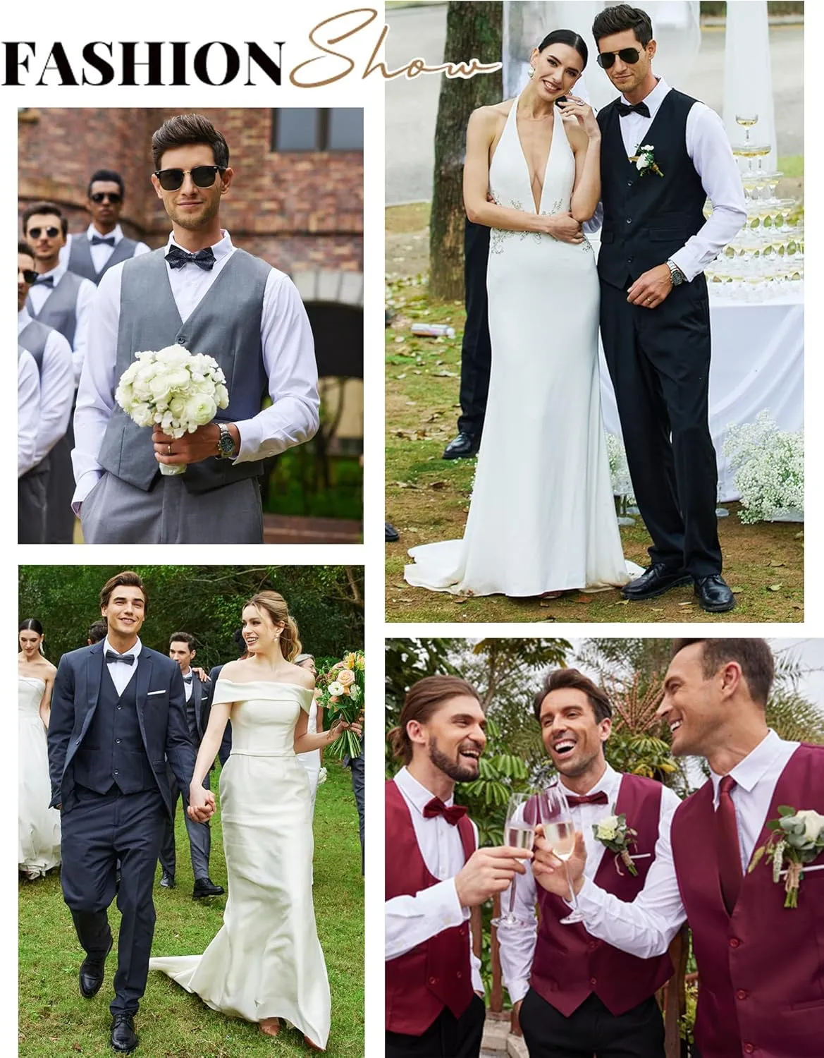 COOFANDY Men's Suit Vest Slim Fit Formal Dress Waistcoat Casual Business Vests for Suit or Tuxedo