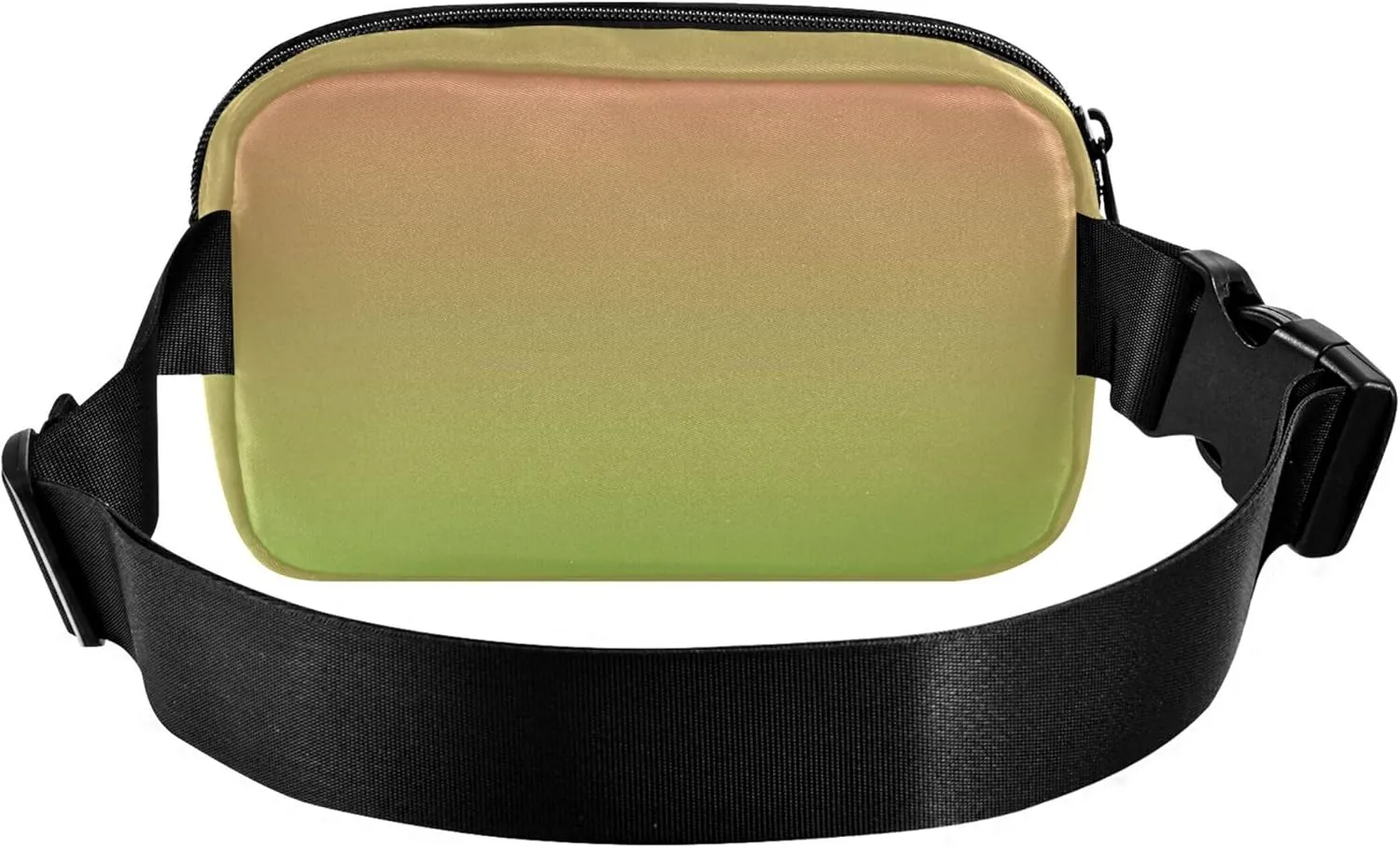 Coral Pink Grass Green Gradient Womens Fanny Pack Hiking Hip Pouch Belt Bag Waterproof Travel Waist Pouch