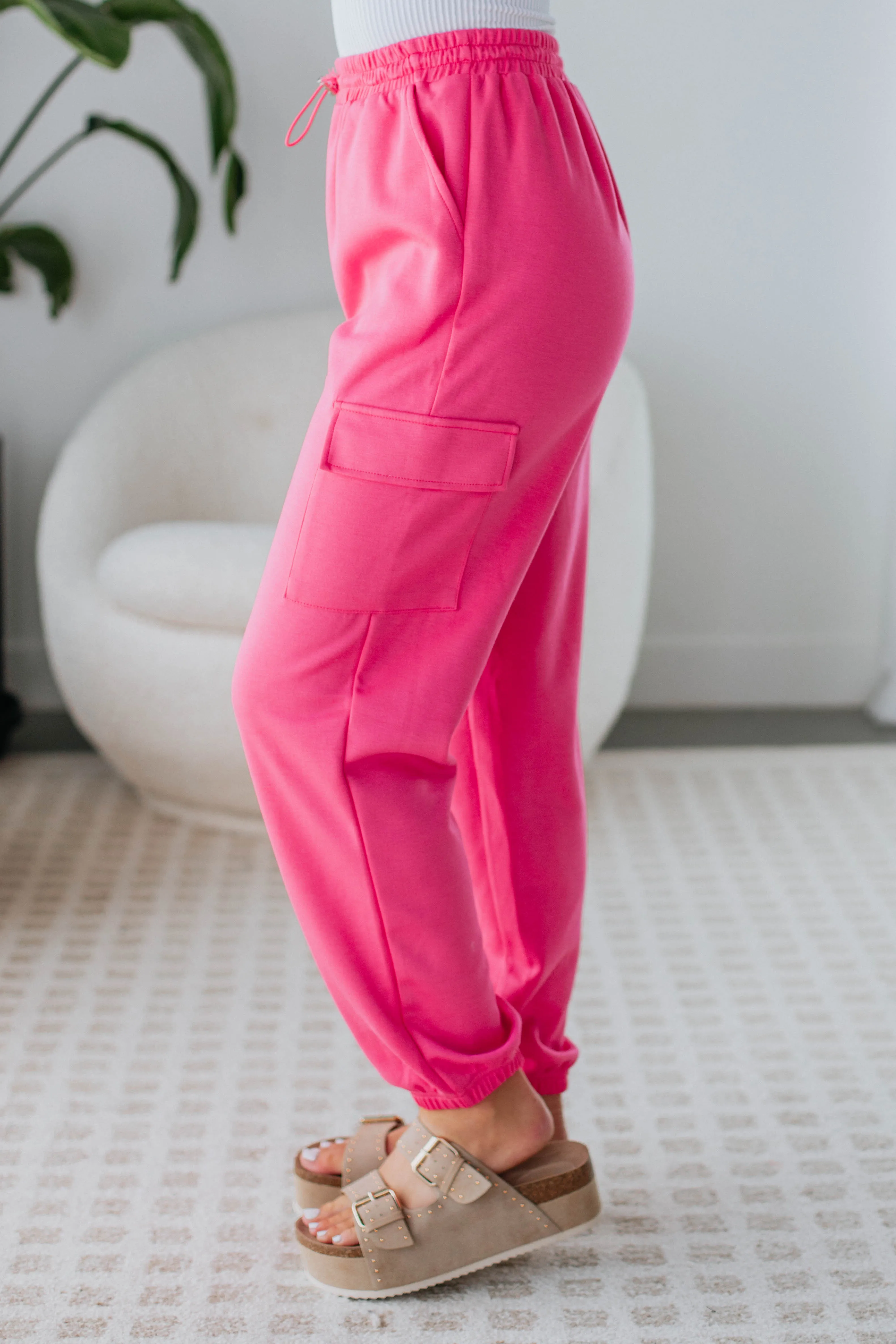 Corbin Cargo Joggers - Hot Pink