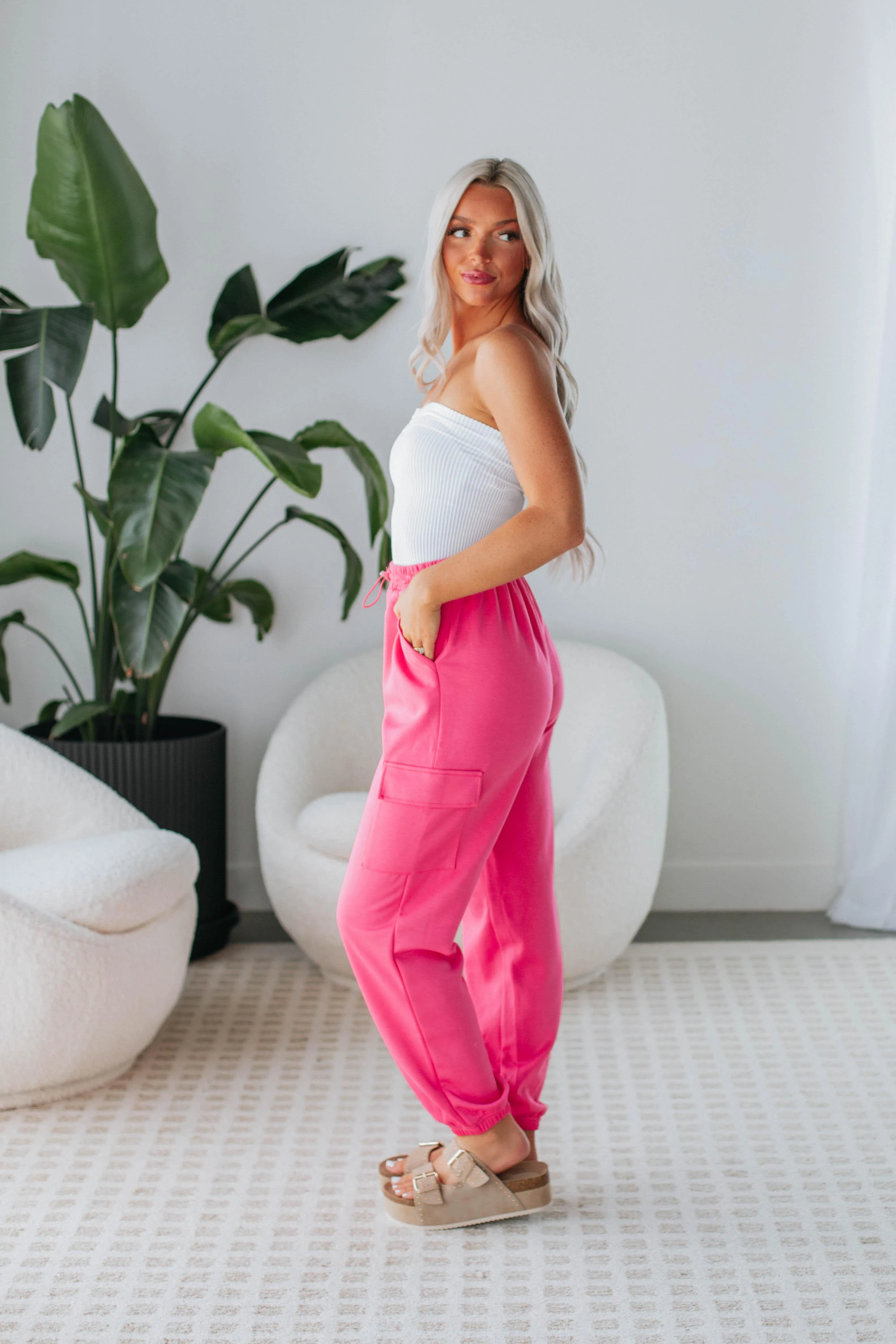 Corbin Cargo Joggers - Hot Pink