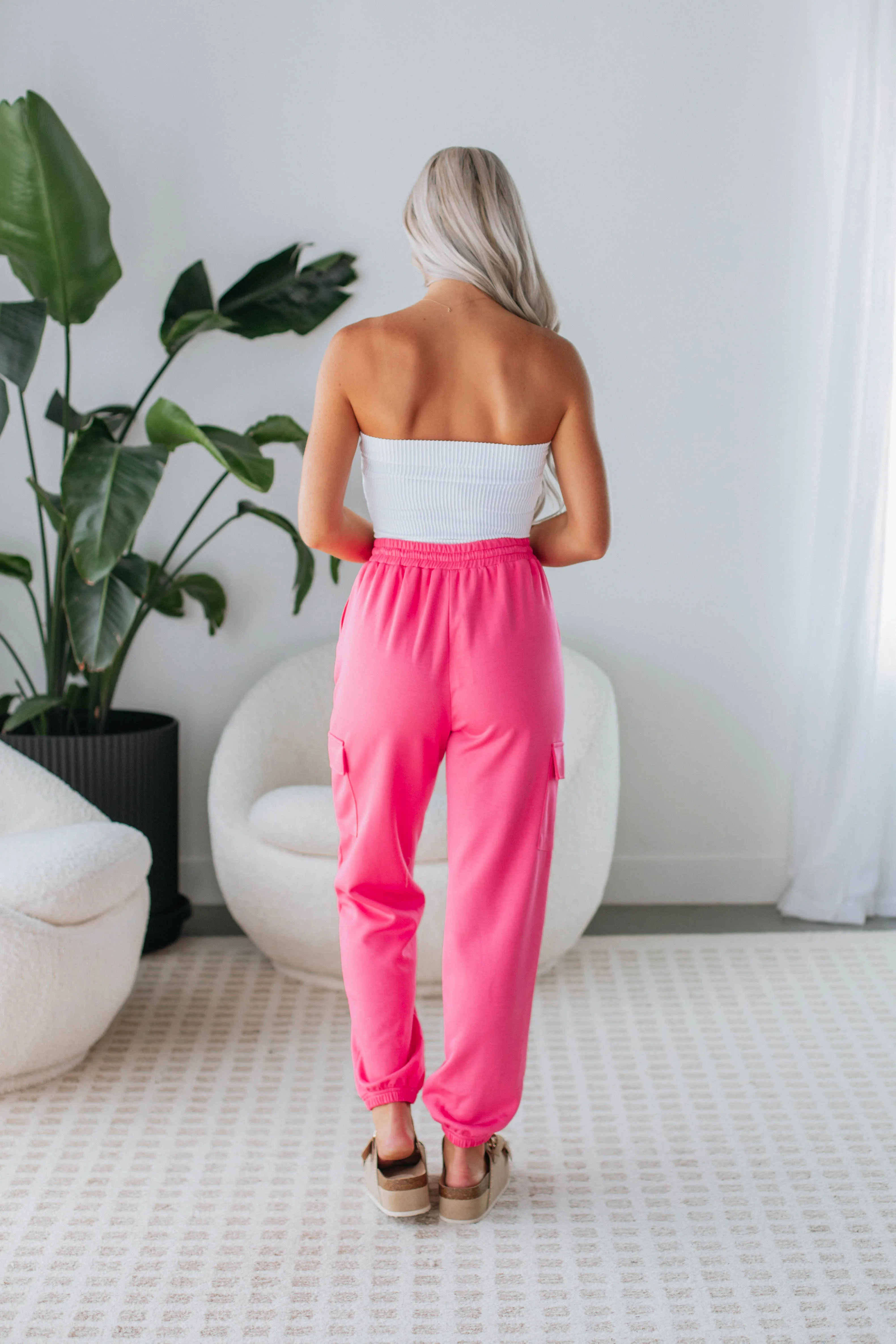 Corbin Cargo Joggers - Hot Pink