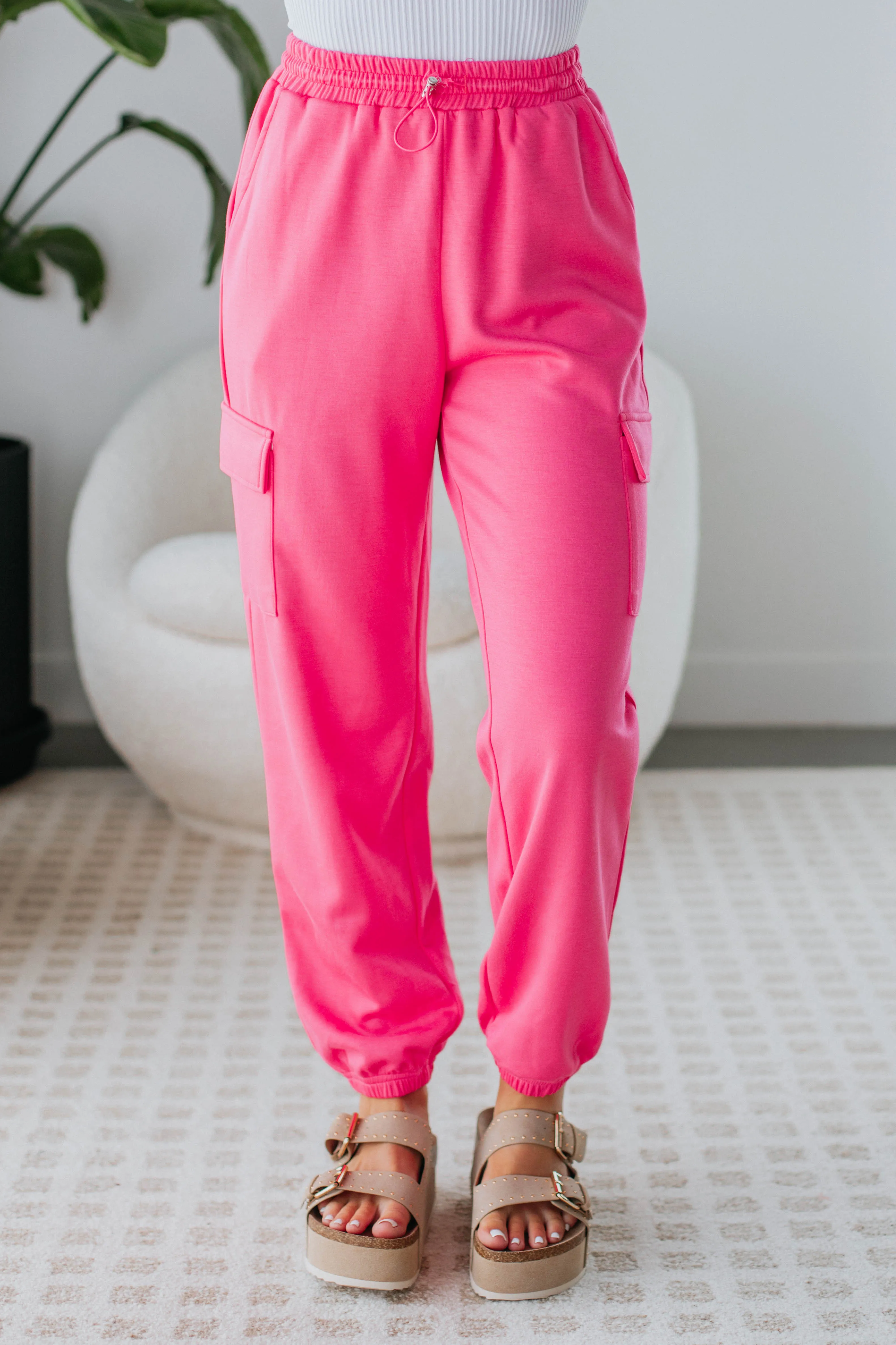 Corbin Cargo Joggers - Hot Pink