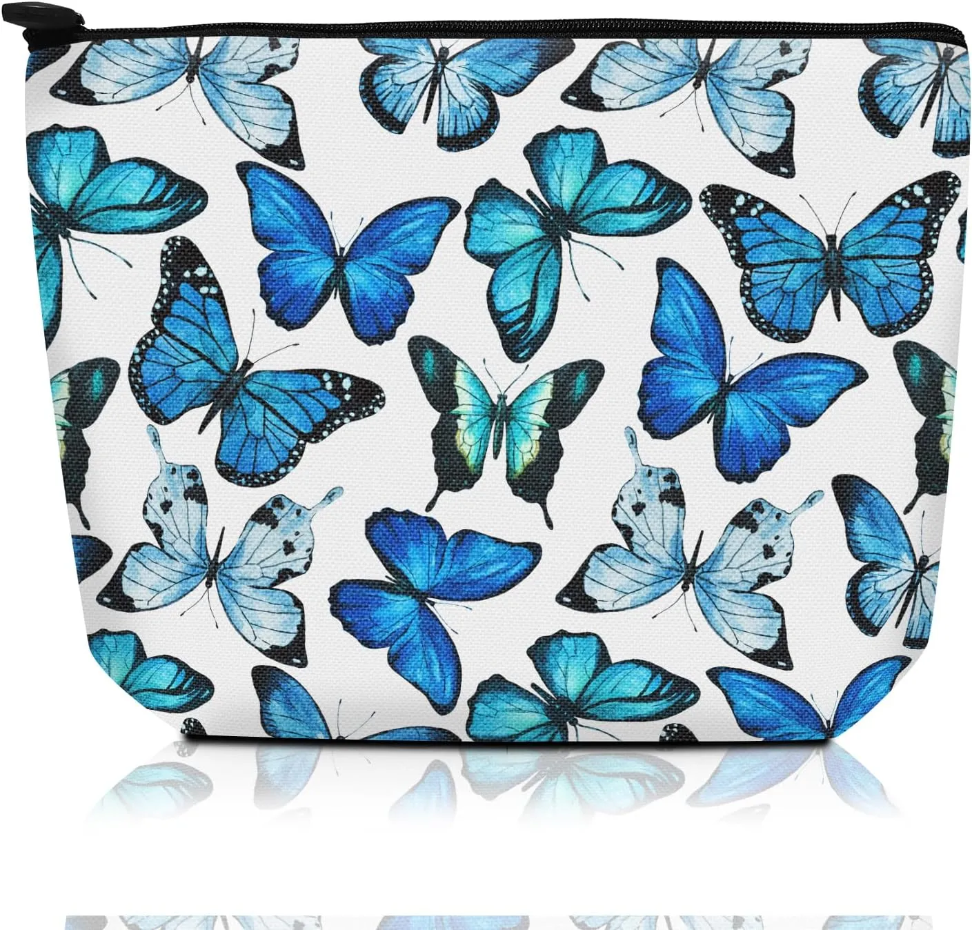 Cosmetic Bag Makeup Bag, Birthday Gifts for Women Mom, Cute Canvas Toiletry Bag, Durable Travel Toiletry Makeup Organizer Zipper Pouch, Lipstick Pouch, Cute Butterfly