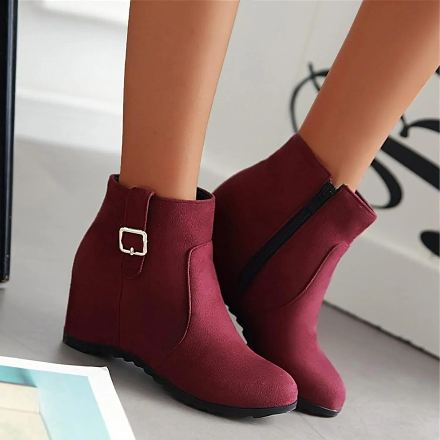 Cowgirl Boots Women Dressy High Heel Short Ankle Booties Peep Toe Platform Boots Slip On Cowgirl Combat Boots 52