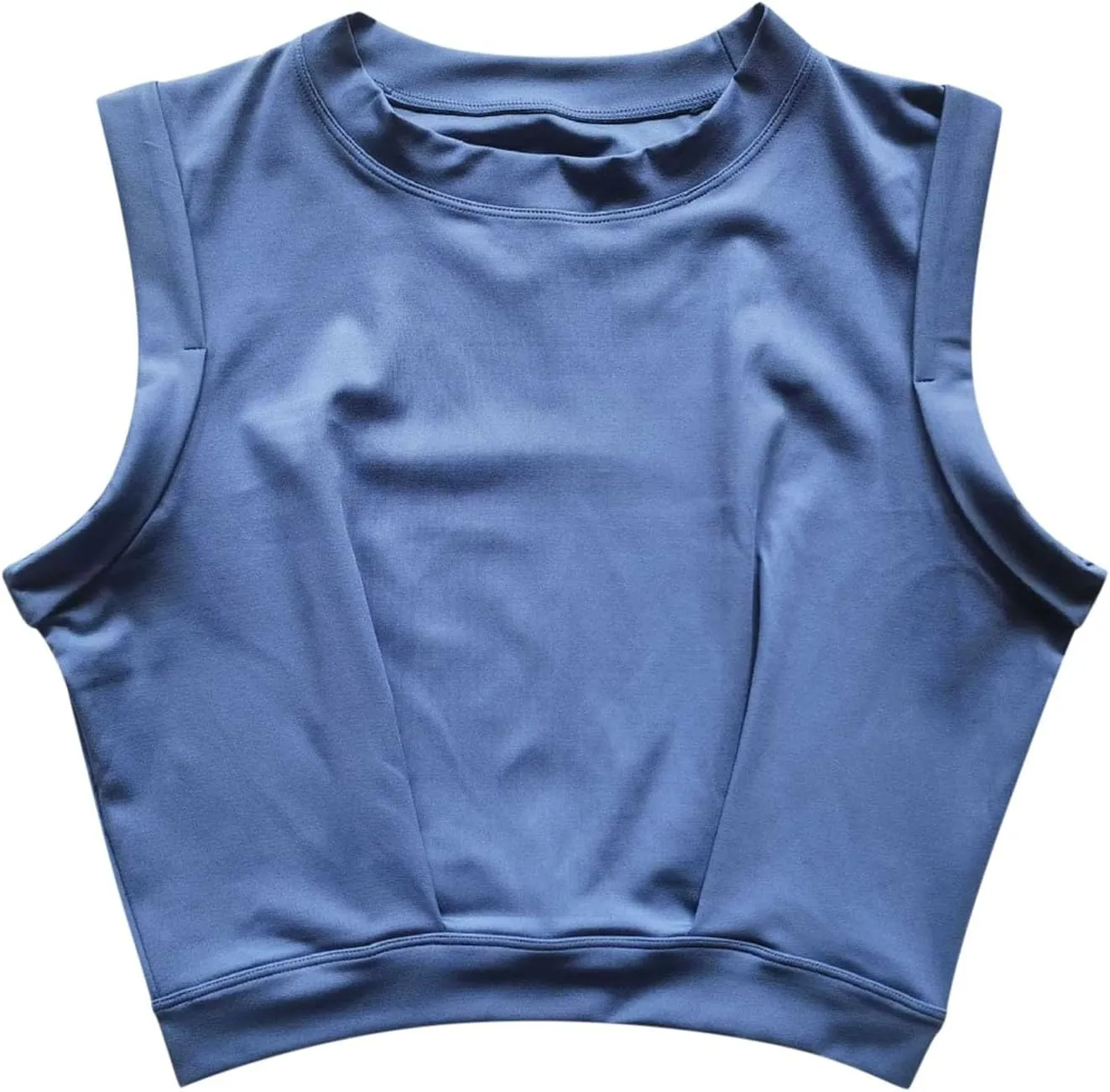 Crop Top Athletic Shirts for Women Cute Sleeveless Yoga Tops Running Gym Cotton Cropped Workout Clothes