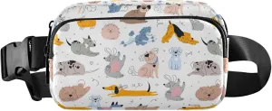 Cute Dogs Puppies Animal Fanny Pack for Women Waterproof Belt Bag Hip Pouch Cute Cross Body Waist Pack