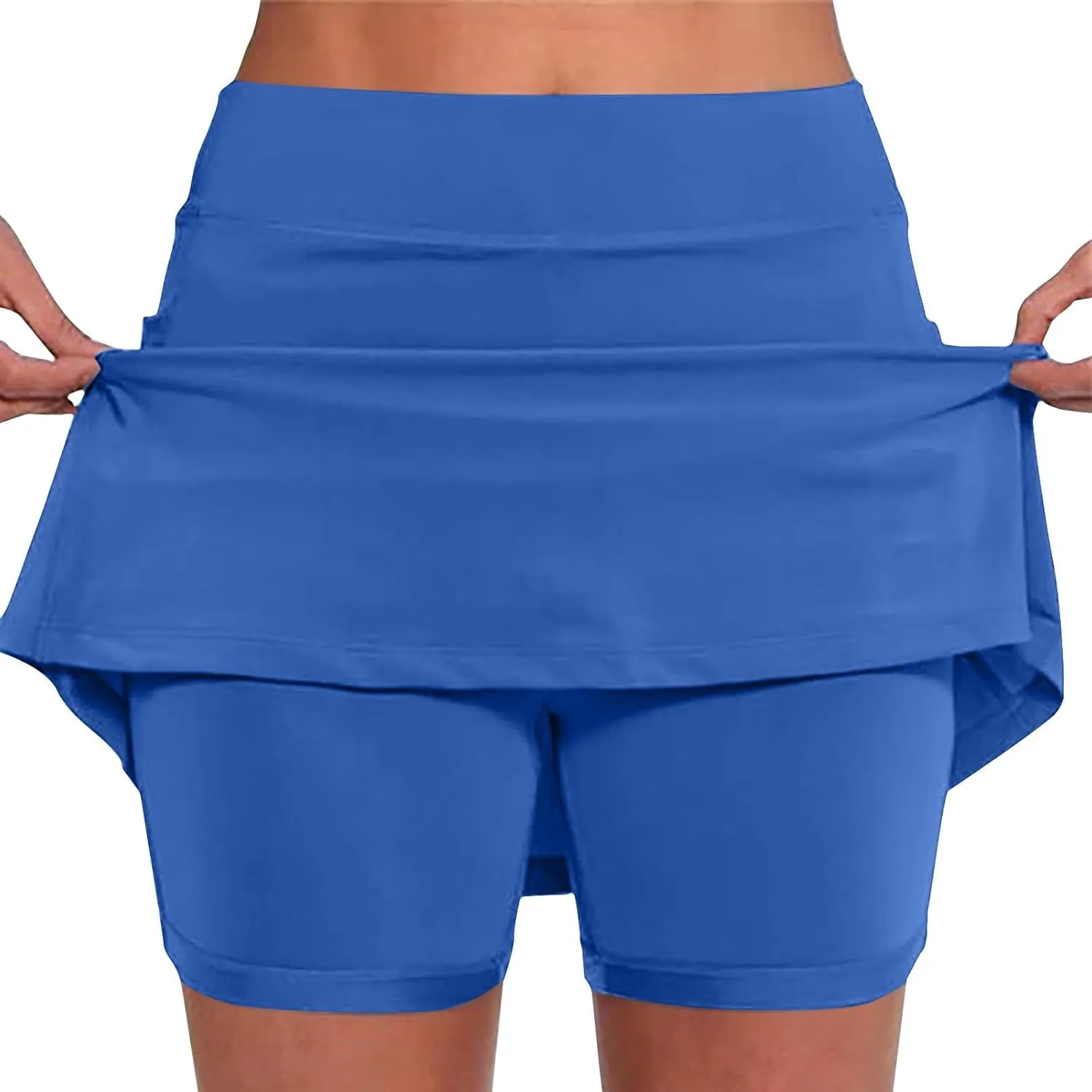DDAPJ pyju Womens Summer Tennis Skirts with Shorts Underneath High Waisted Golf Inner Shorts Running Sports Pickleball Skorts