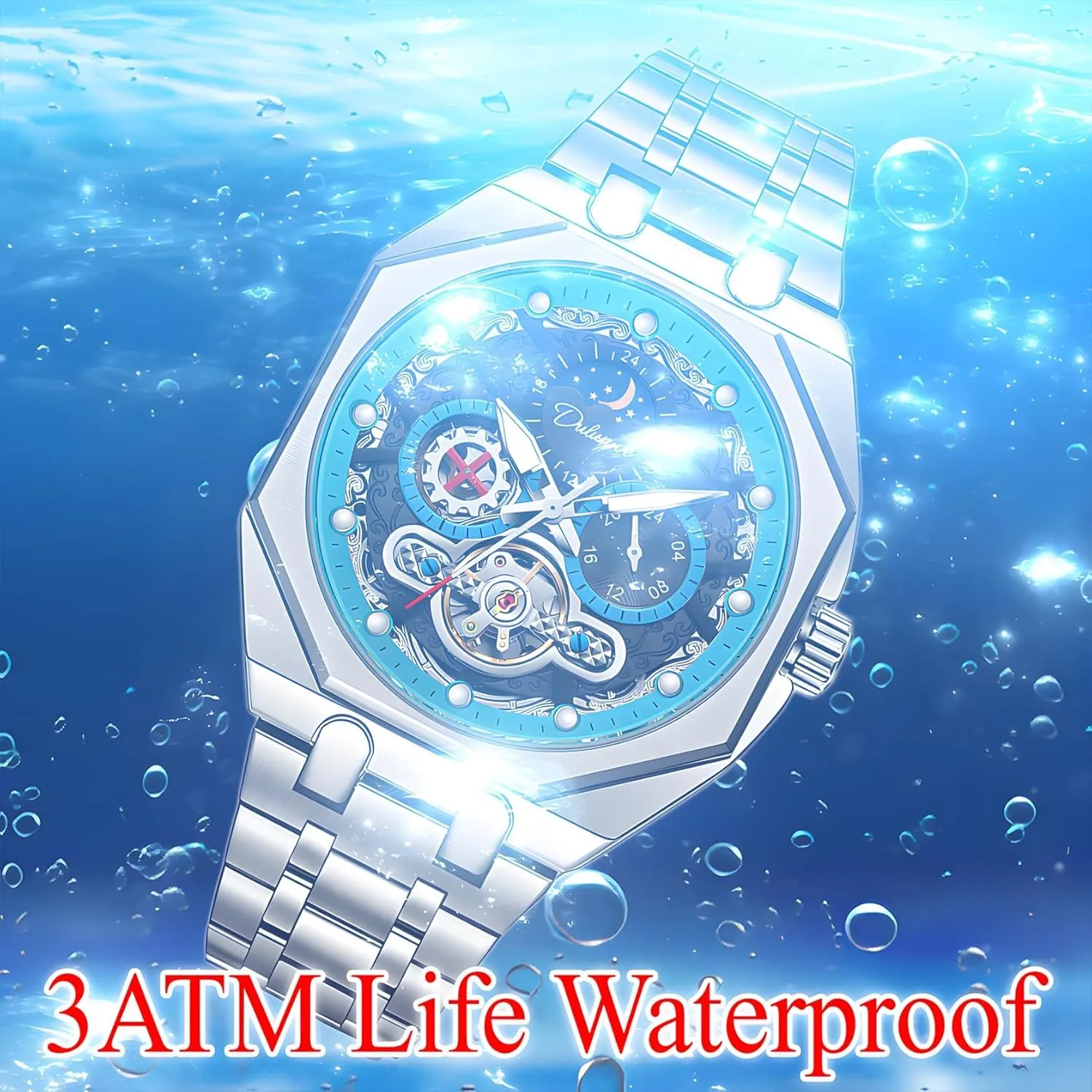 Design New Top Luxury Casual Automatic Men's Watch Tourbillon Transparent Mechanical Watch Luminous Waterproof Men Watch