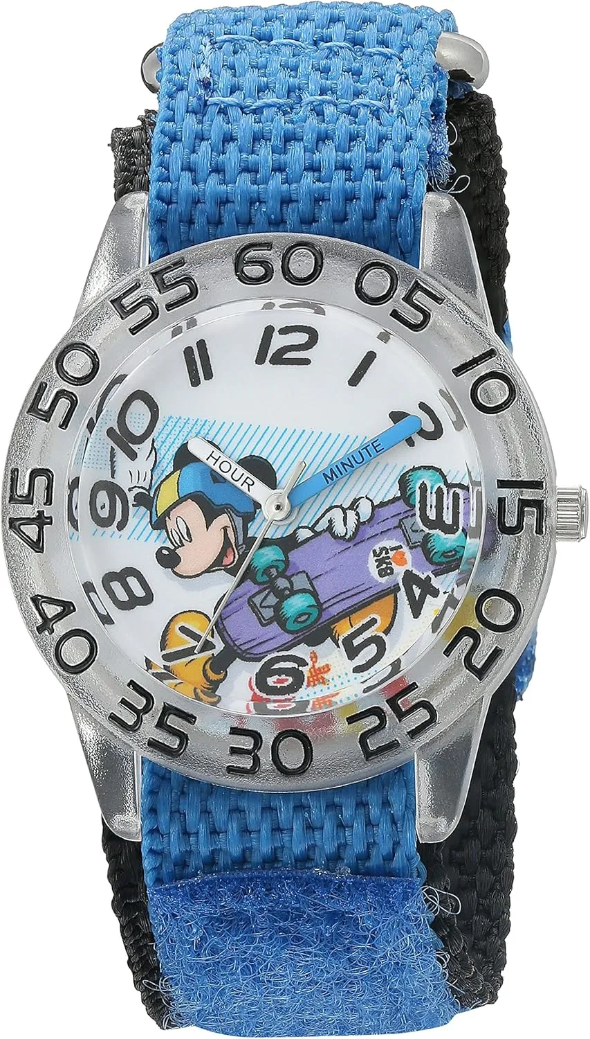 Disney Boy's 'Mickey Mouse' Quartz Plastic and Nylon Watch, Color:Blue (Model: W002995)