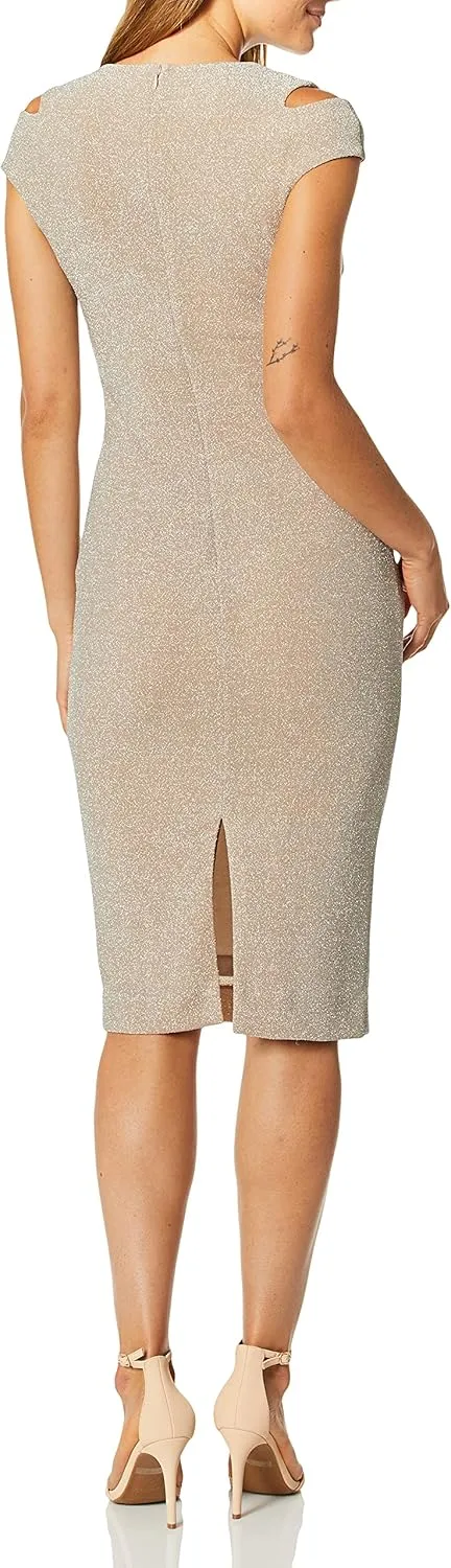Dress the Population Women's Bryce Stretch Knit Bodycon Midi Dress with Cut-Outs