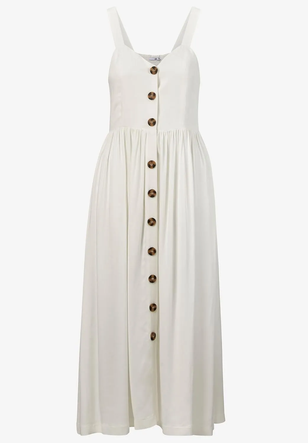 ellos Women's Plus Size Button-Front A-Line Midi Dress