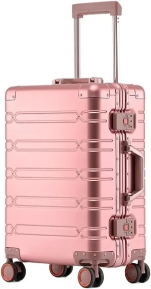Expandable Luggage All-Aluminum-Magnesium Alloy Trolley Suitcase, Spinner Wheel, Aluminum Alloy Suitcase, Box, Password Boarding Suitcase Expandable Spinner Luggage(H,29")