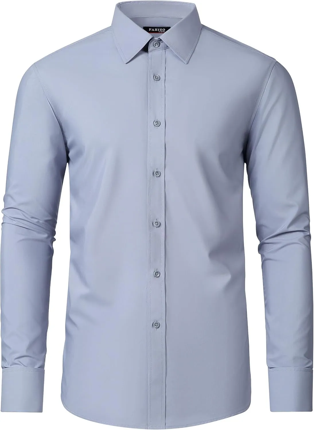 FAHIZO Men's White Tuxedo Shirt with Wing Collar, French Cuffs & Accessories