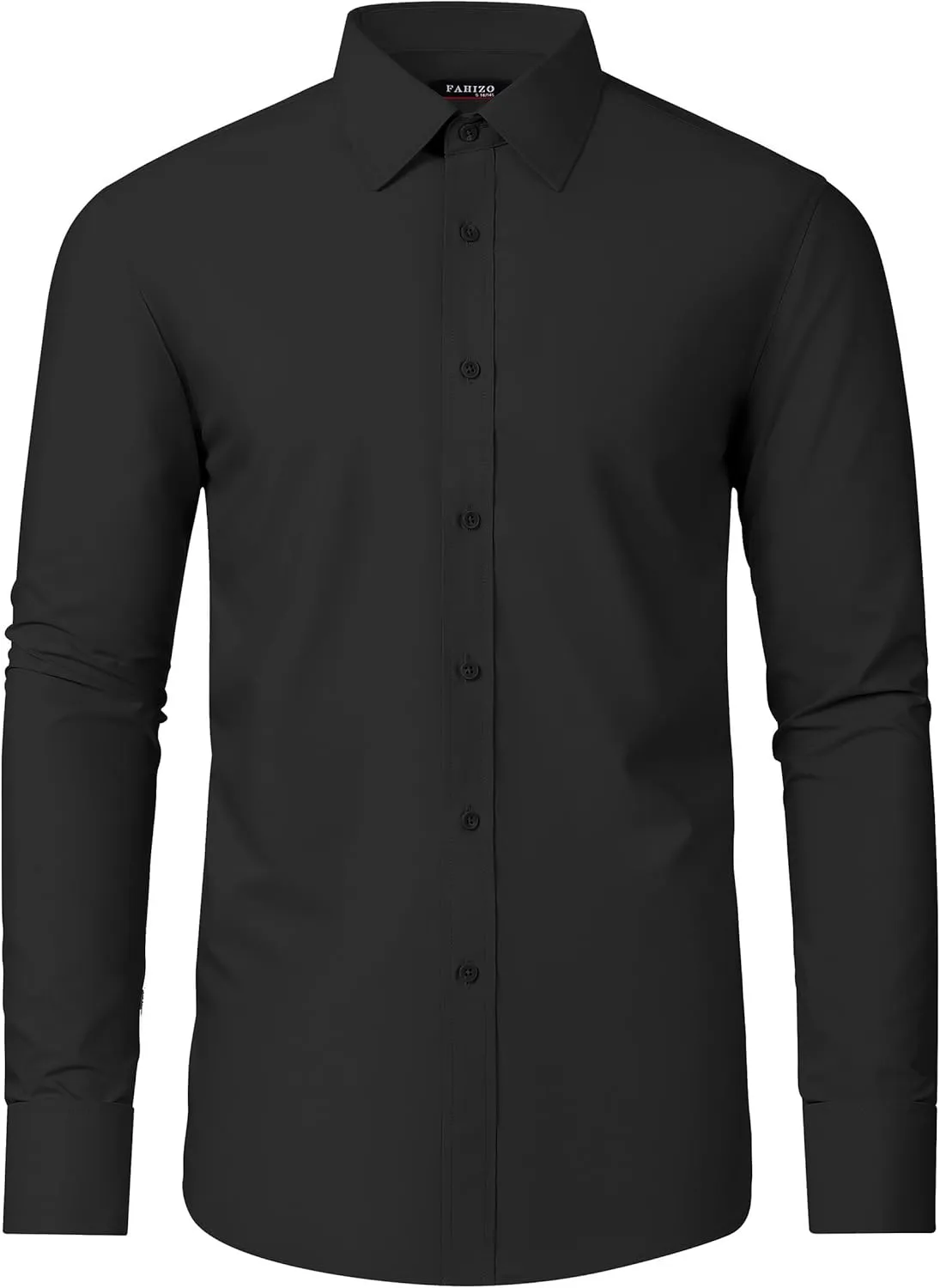 FAHIZO Men's White Tuxedo Shirt with Wing Collar, French Cuffs & Accessories