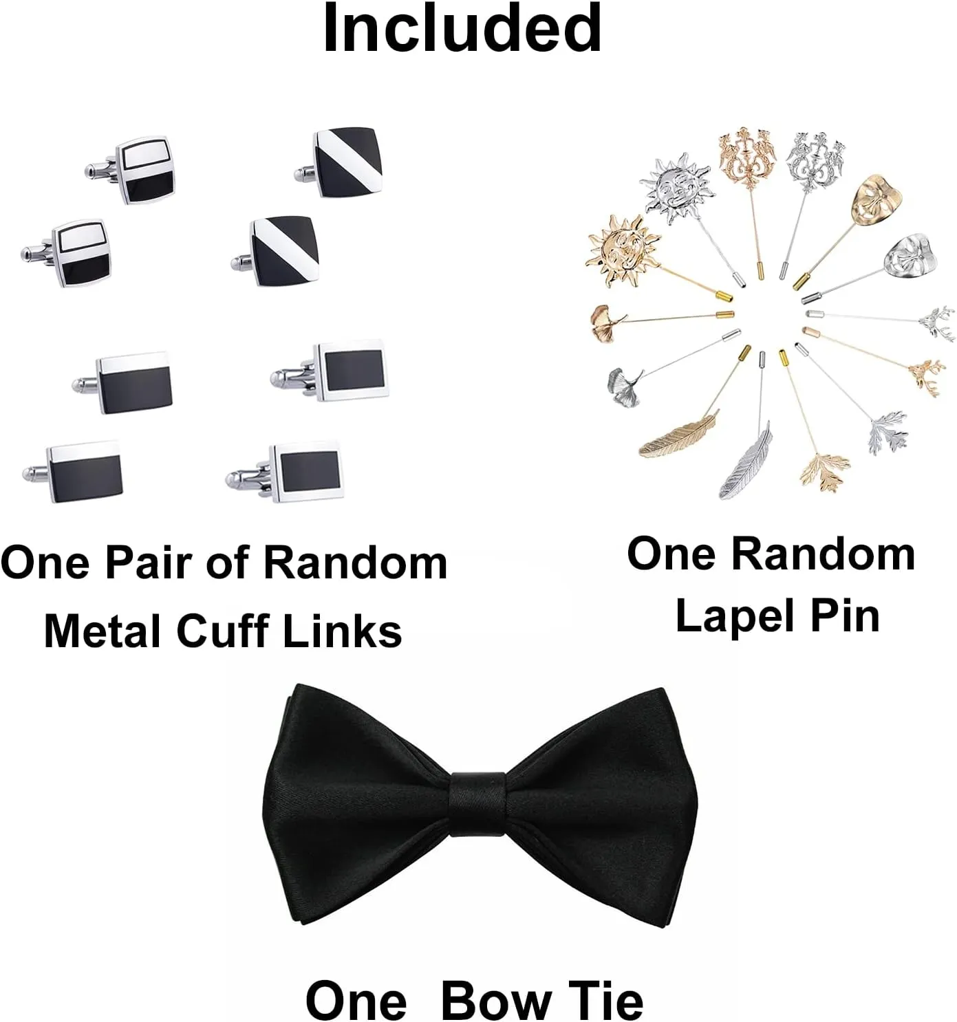 FAHIZO Men's White Tuxedo Shirt with Wing Collar, French Cuffs & Accessories