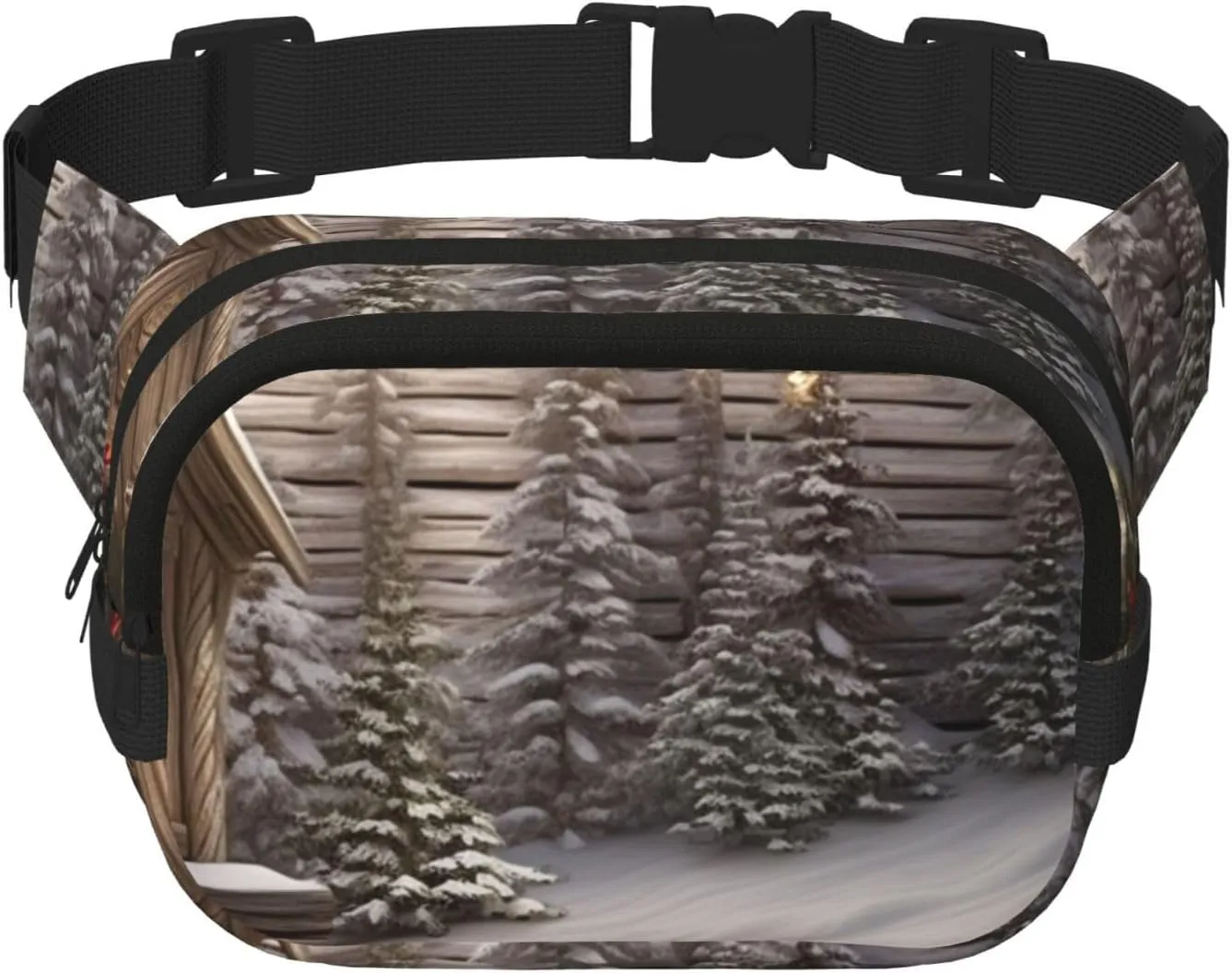 Fanny Packs for Women Adjustable Belt Bag Lightweight Fashion Waist Packs Men Sling Bag Christmas Wood Fanny Pack Crossbody Belt Bag for Traveling Workout Running Cycling