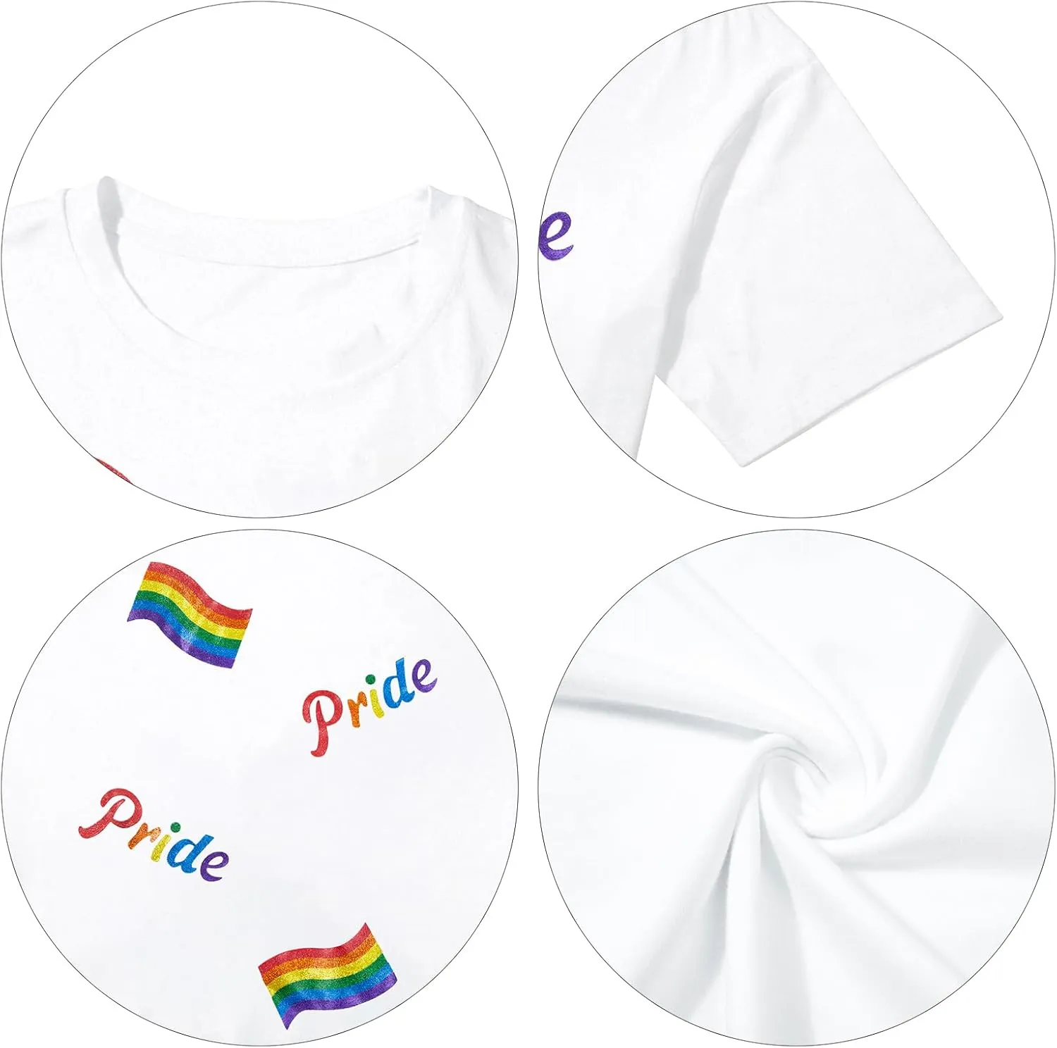 FASHGL Pride T-Shirts Women Rainbow Flag Graphic Tee Shirt LGBT Oversized Shirts Casual Short Sleeve Tops