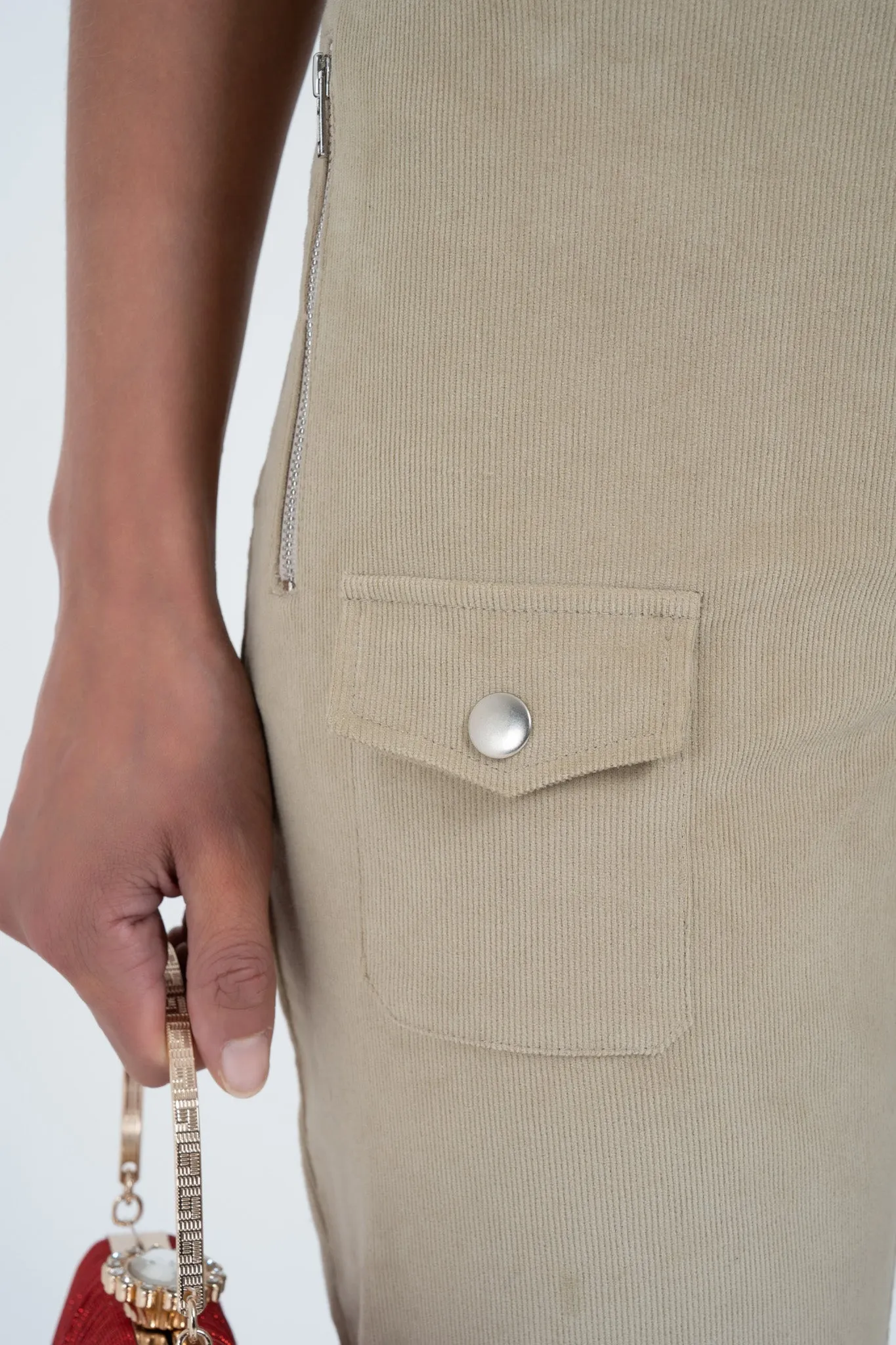 Flared Utility Pant in Khaki