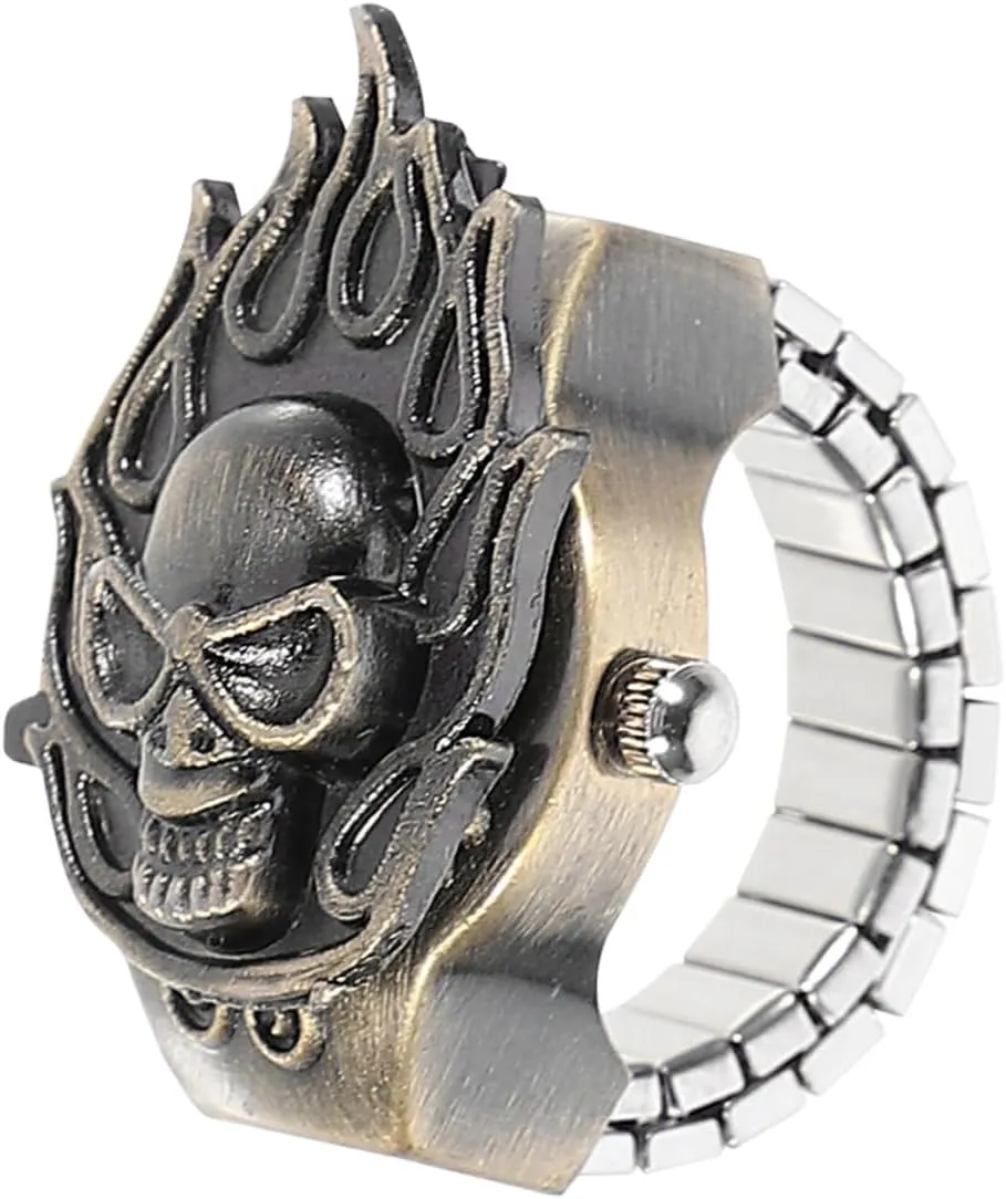 Flexible Electronic Ring Watch for Men Creative Retro Design Unique Finger Watch Stylish Decorative for Casual Wear and Accessories