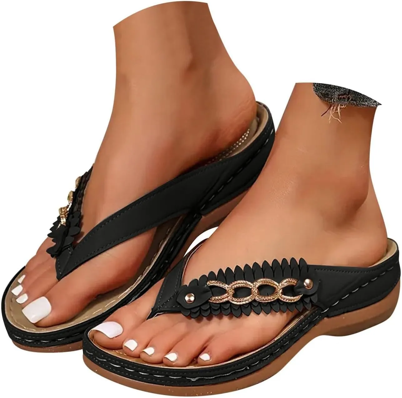 Flip Flops for Women with Arch Support Orthopedic Sandals Comfortable Thong Sandals Slippers Dressy Summer Beach Shoes