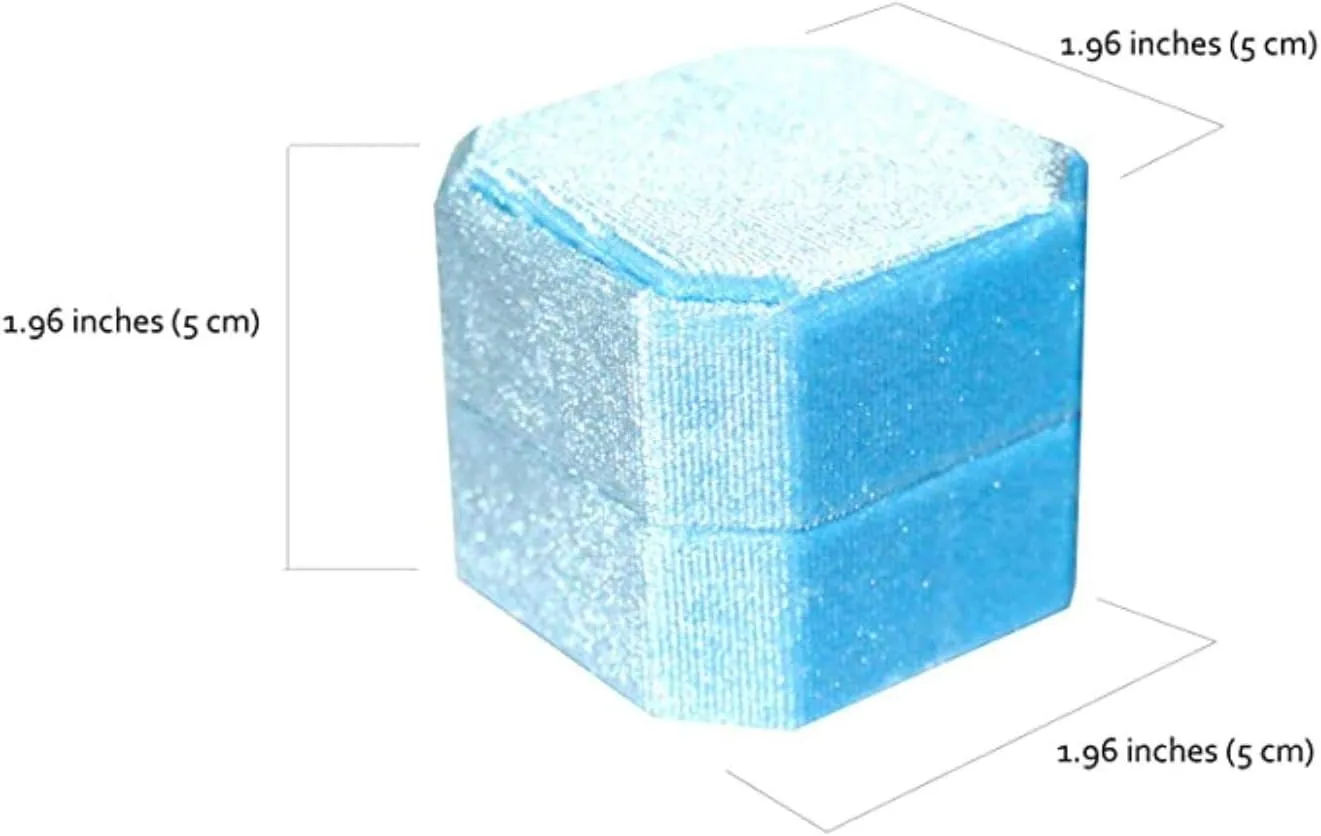 Flowers & Bliss Premium Luxury Ring Box (White Iridescent, Single Bevel)