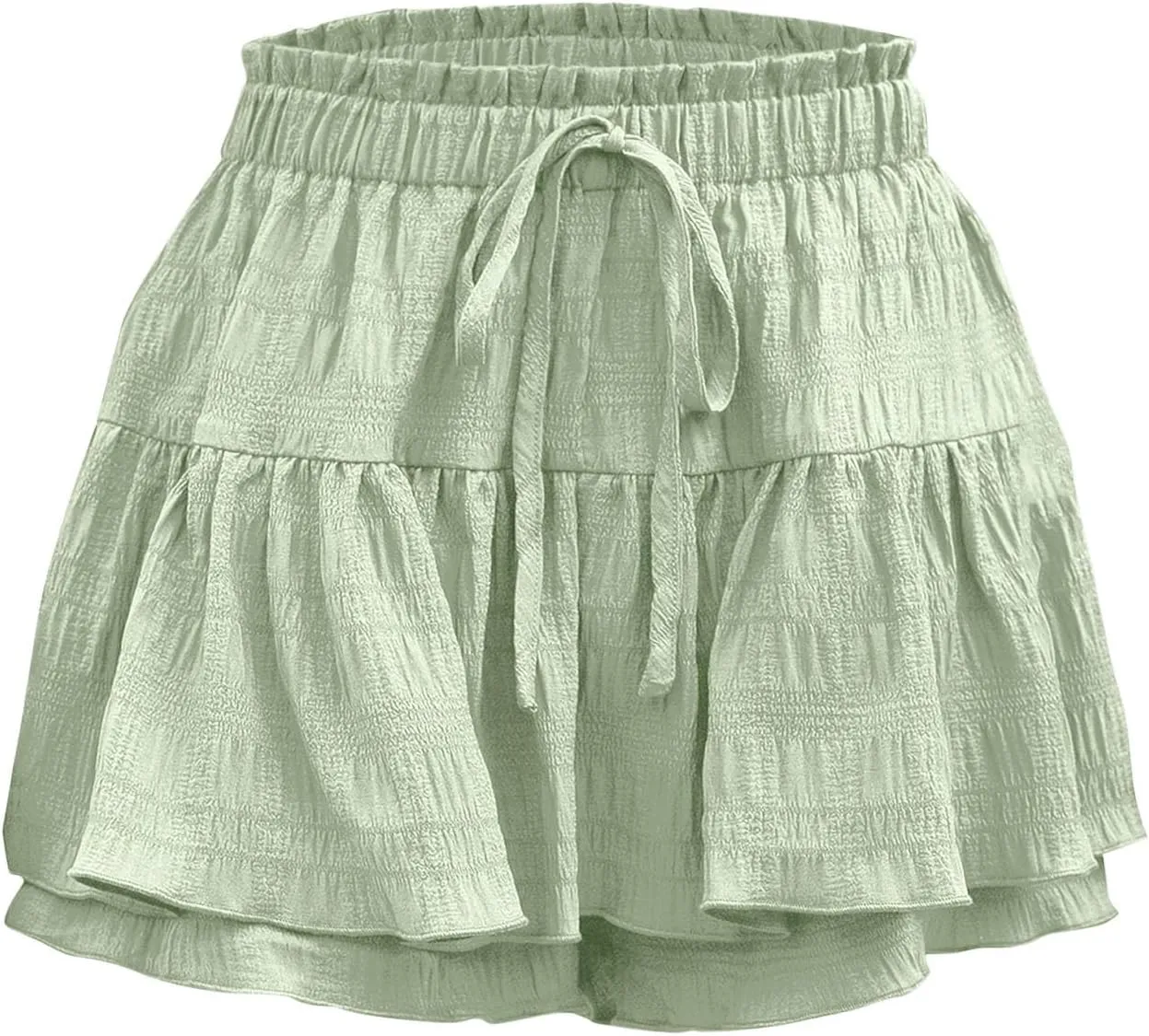 Flowy Shorts for Women Ruffle Tiered Summer Shorts A Line Beach Shorts High Waisted Golf Skorts Mini Tennis Skirt